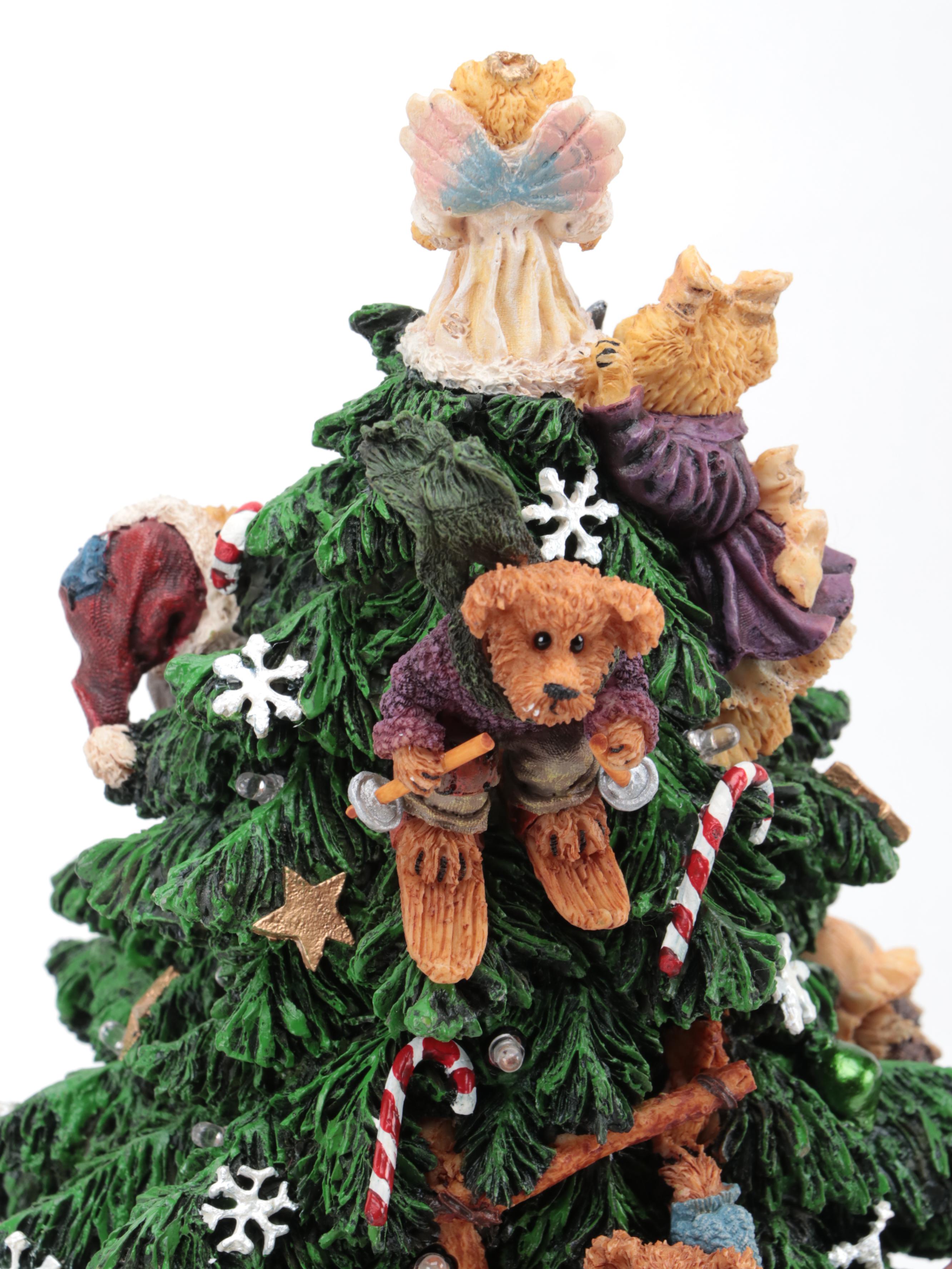 Boyds Bears Resin Light Up Christmas Tree Figurine