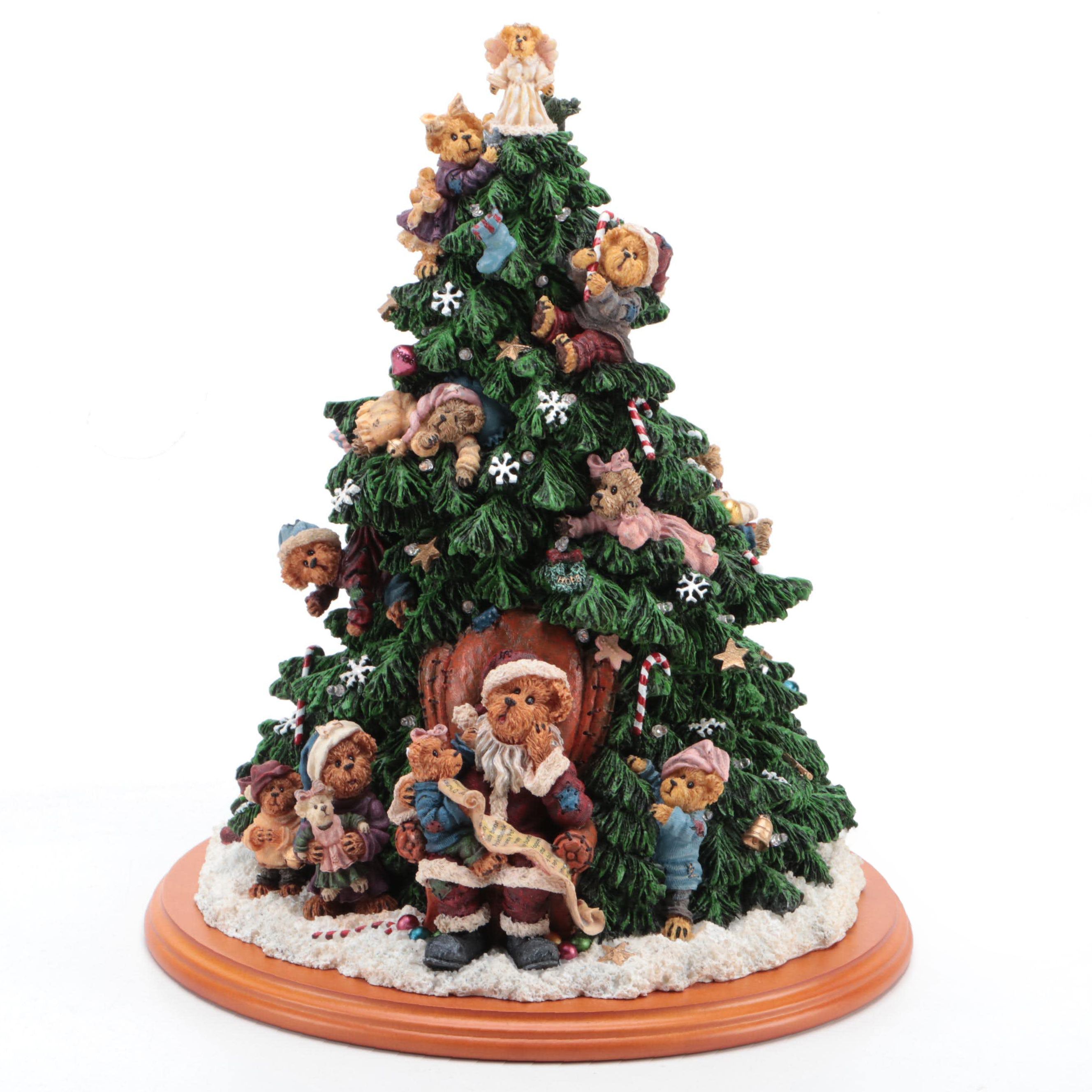 Boyds Bears Resin Light Up Christmas Tree Figurine