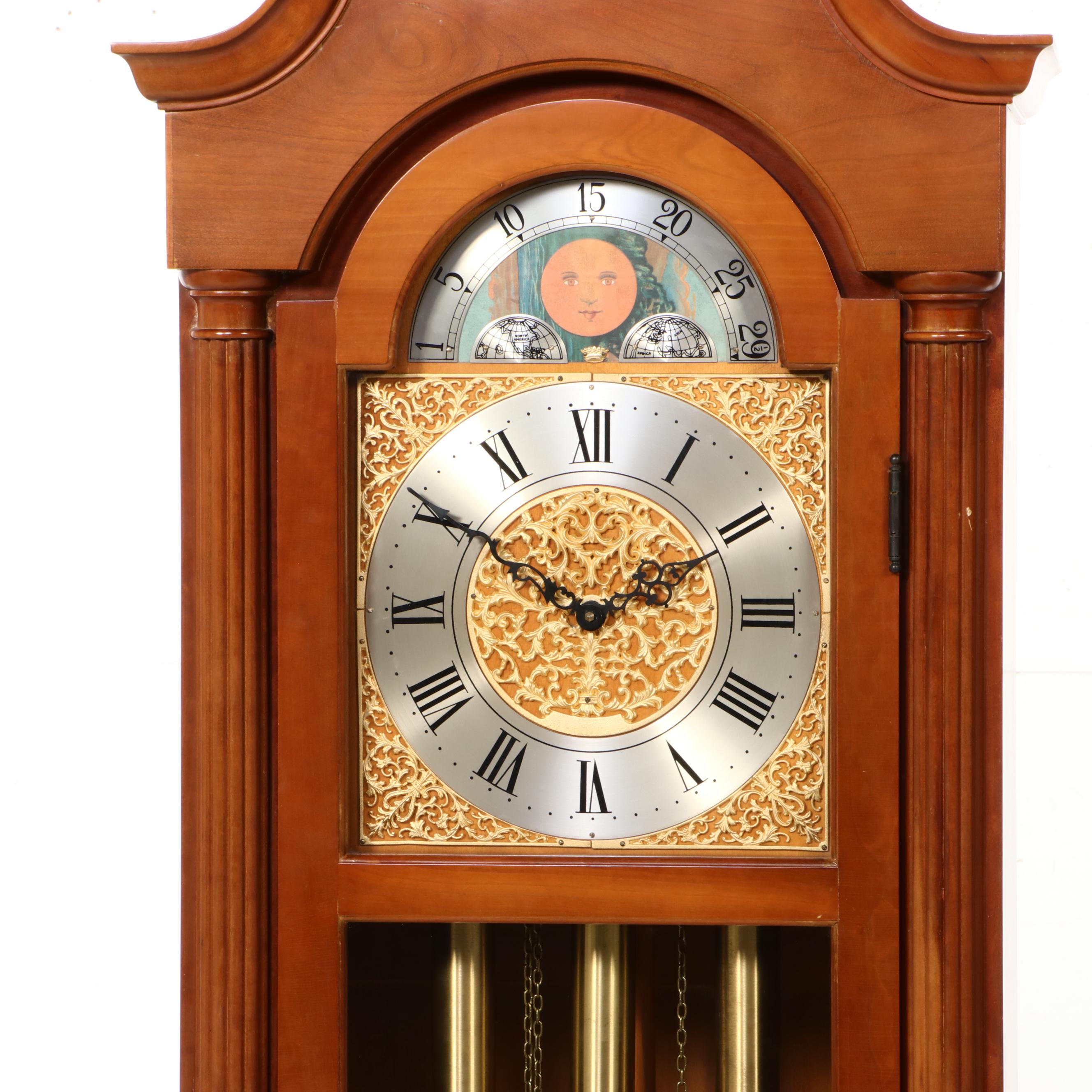Herschede "Newton"  Cherry Wood Eight-Day Longwood Grandfather Clock
