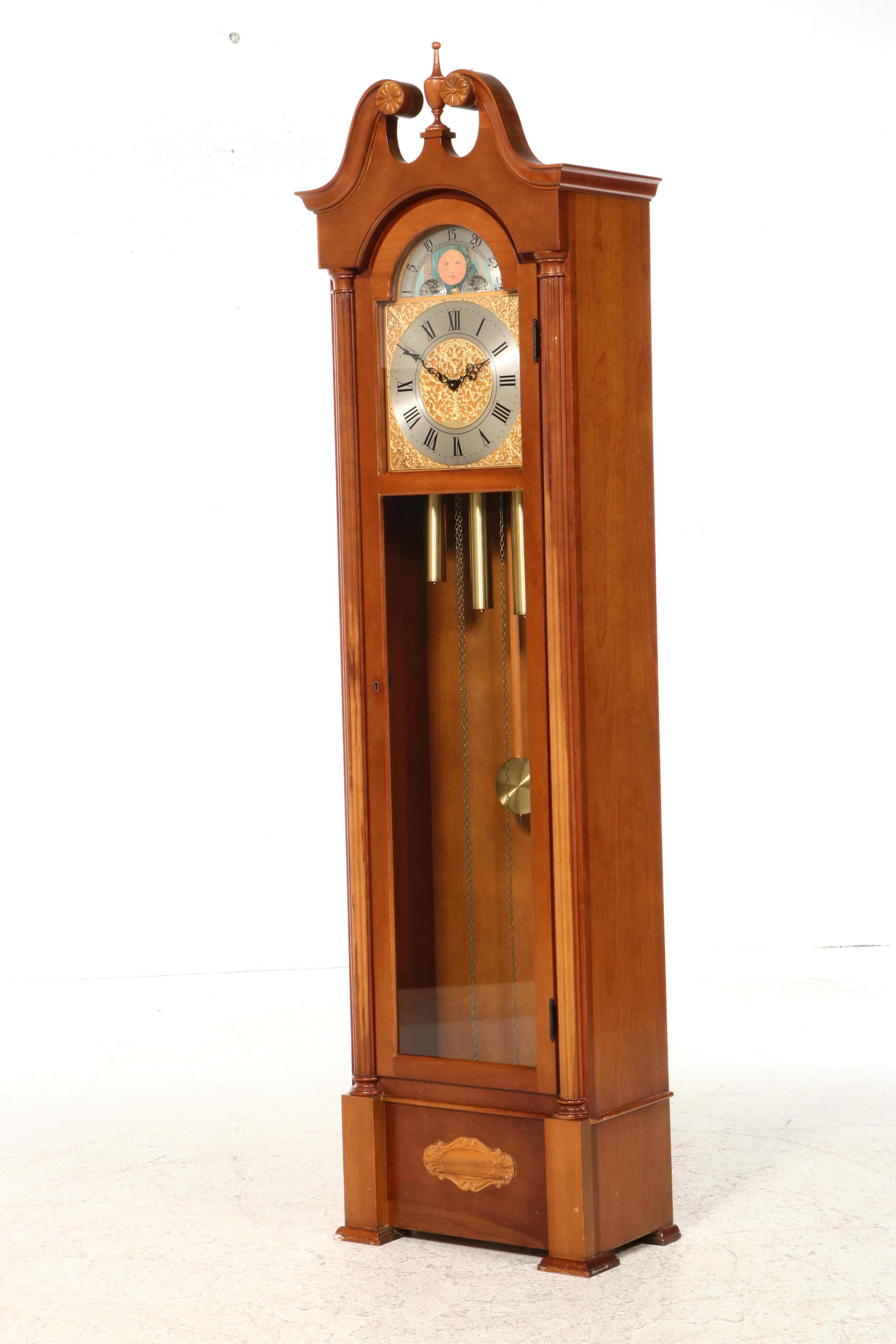 Herschede "Newton"  Cherry Wood Eight-Day Longwood Grandfather Clock