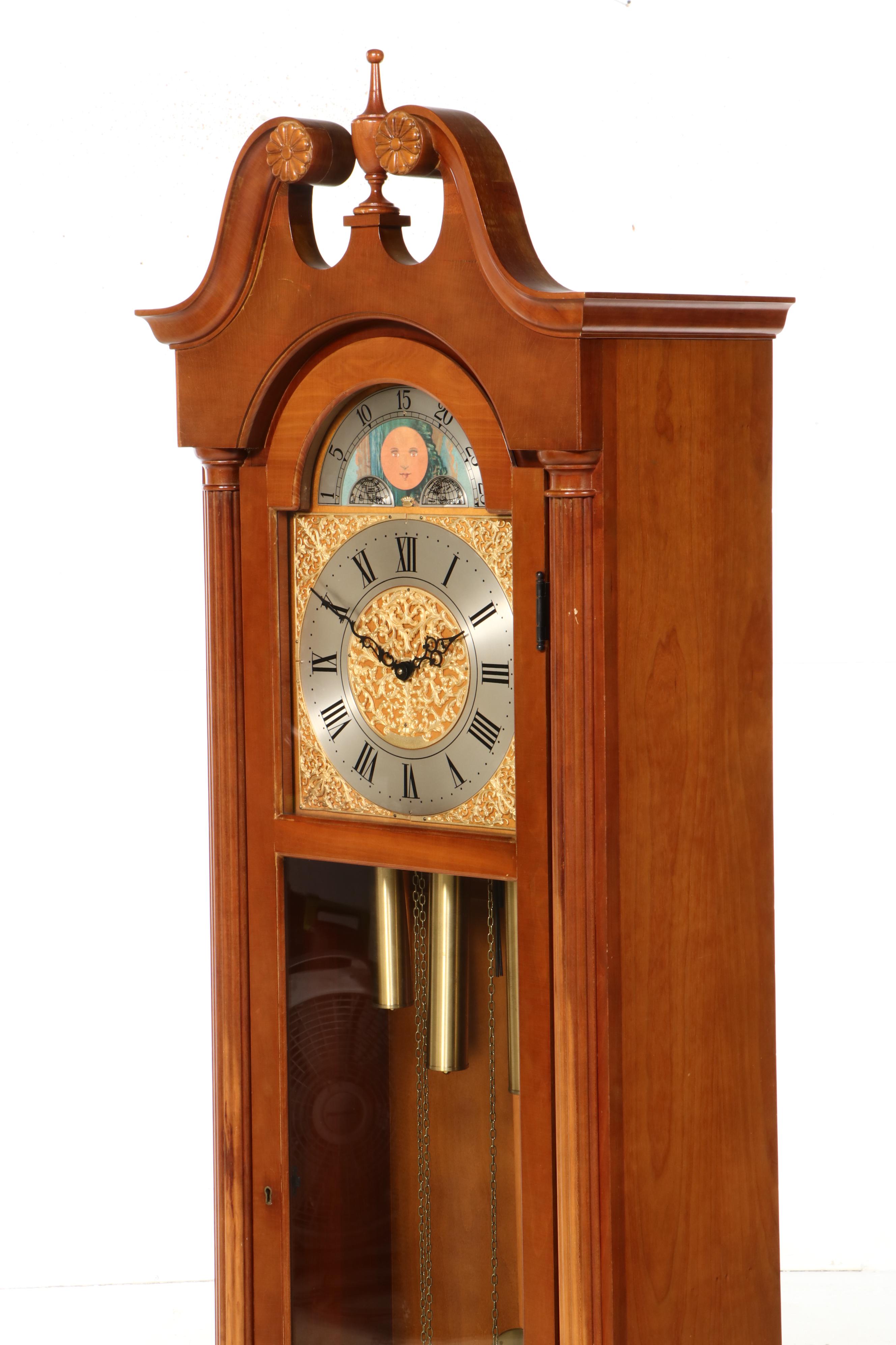 Herschede "Newton"  Cherry Wood Eight-Day Longwood Grandfather Clock