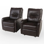 Pair of Palliser de Mexico Manual Leather Reclining Lounge Chairs
