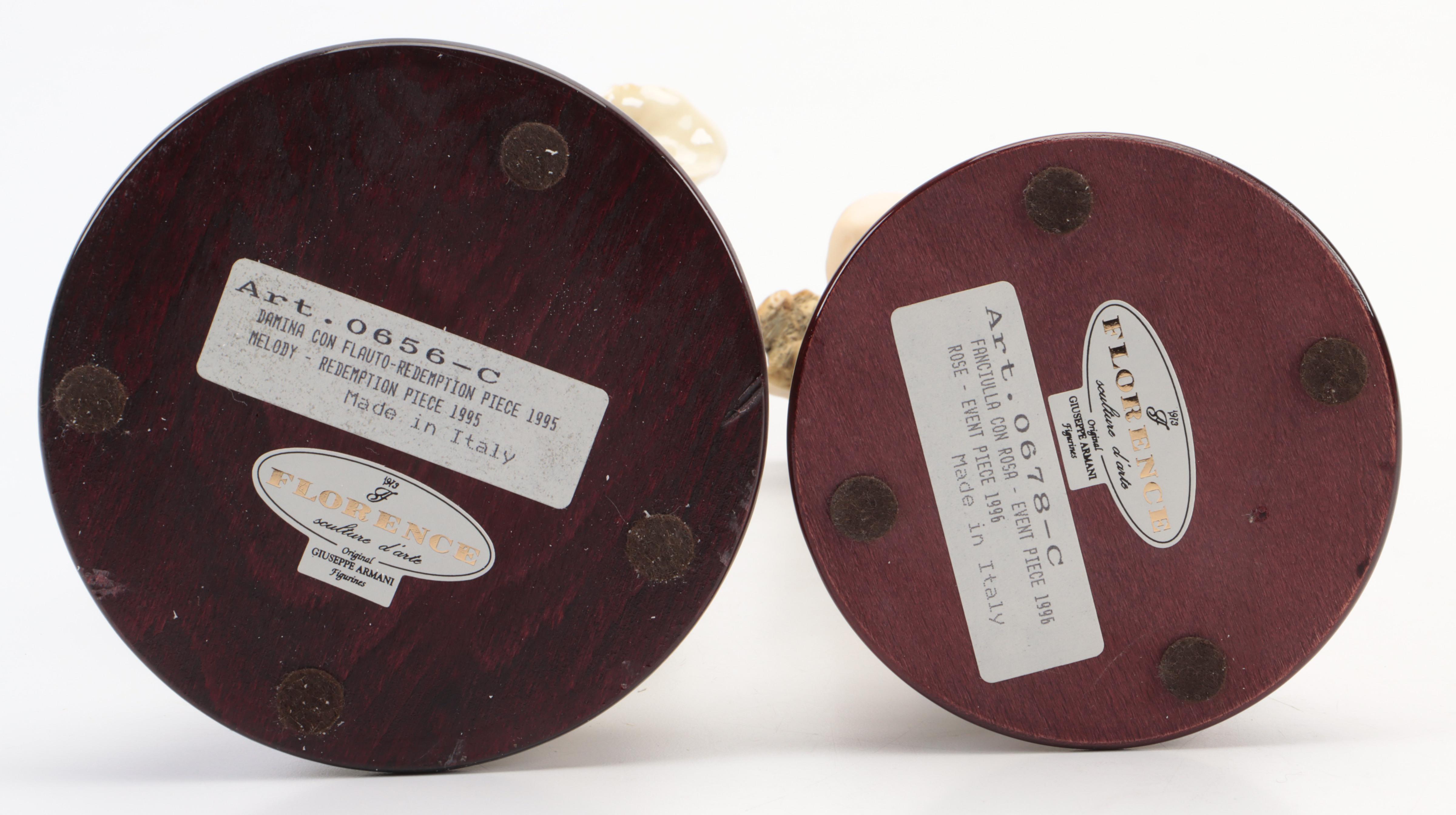 Giuseppe Armani "Melody" and "Rose" Porcelain Figurines