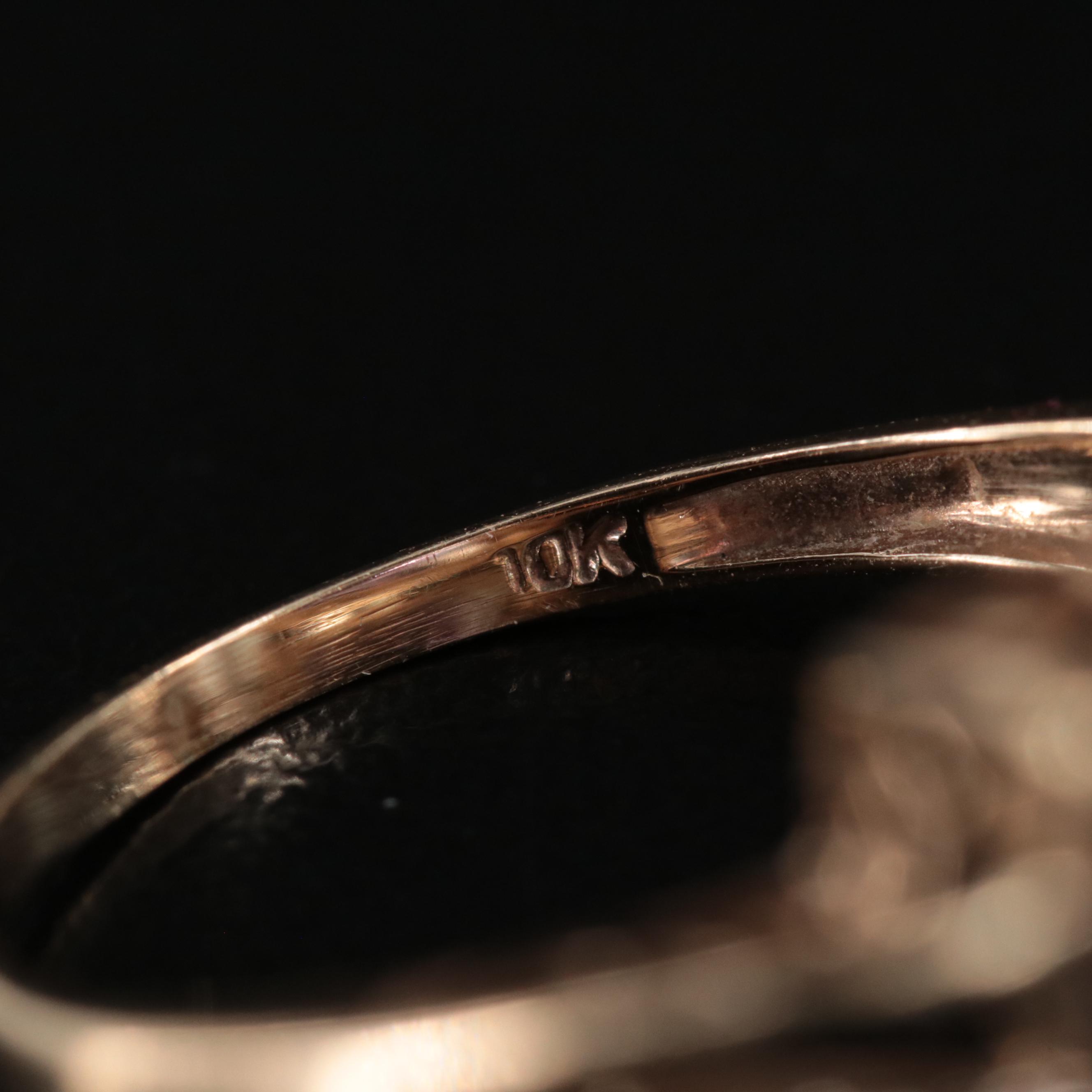 Vintage 10K Amethyst and Diamond Ring