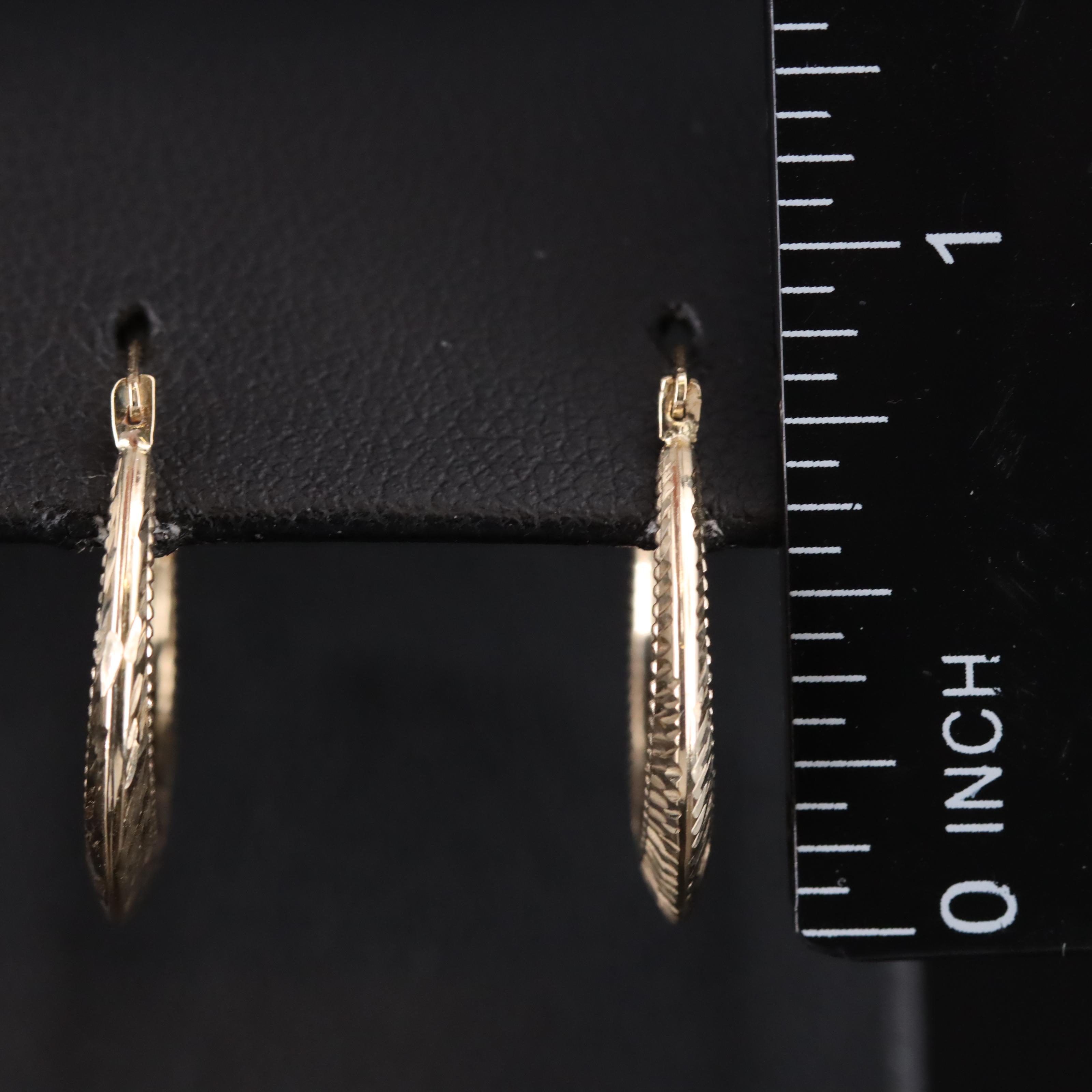 14K Tapered Hoop Earrings