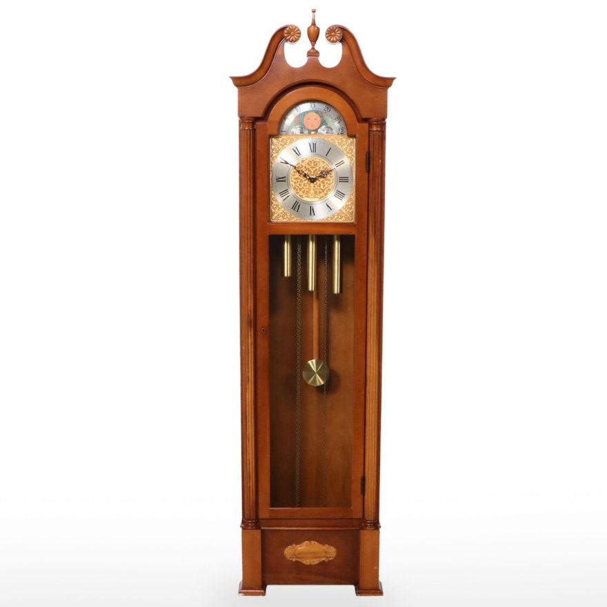 Herschede "Newton"  Cherry Wood Eight-Day Longwood Grandfather Clock