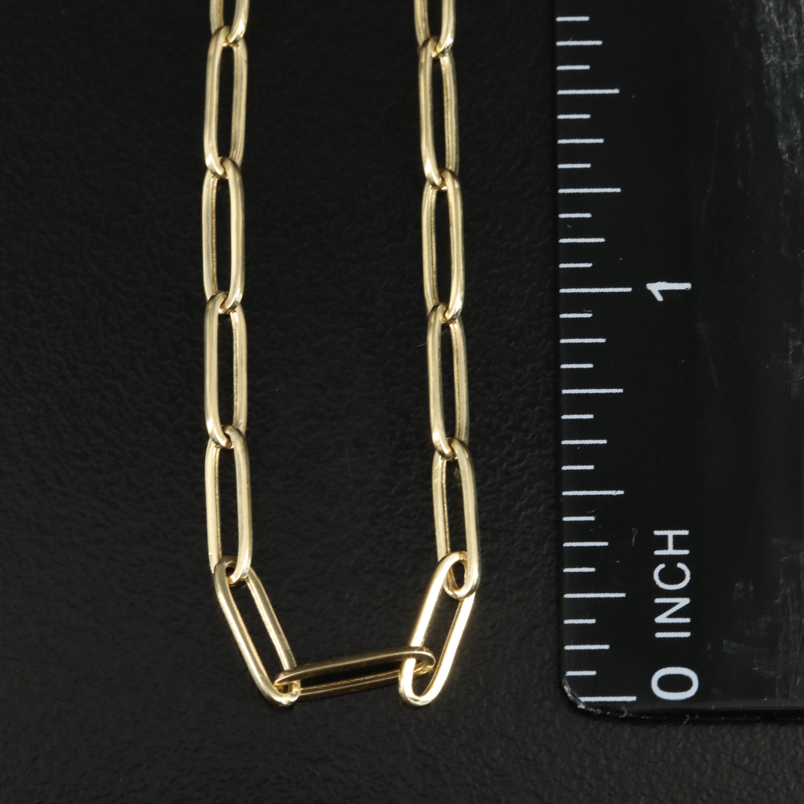 14K Paper Clip Chain Necklace EBTH