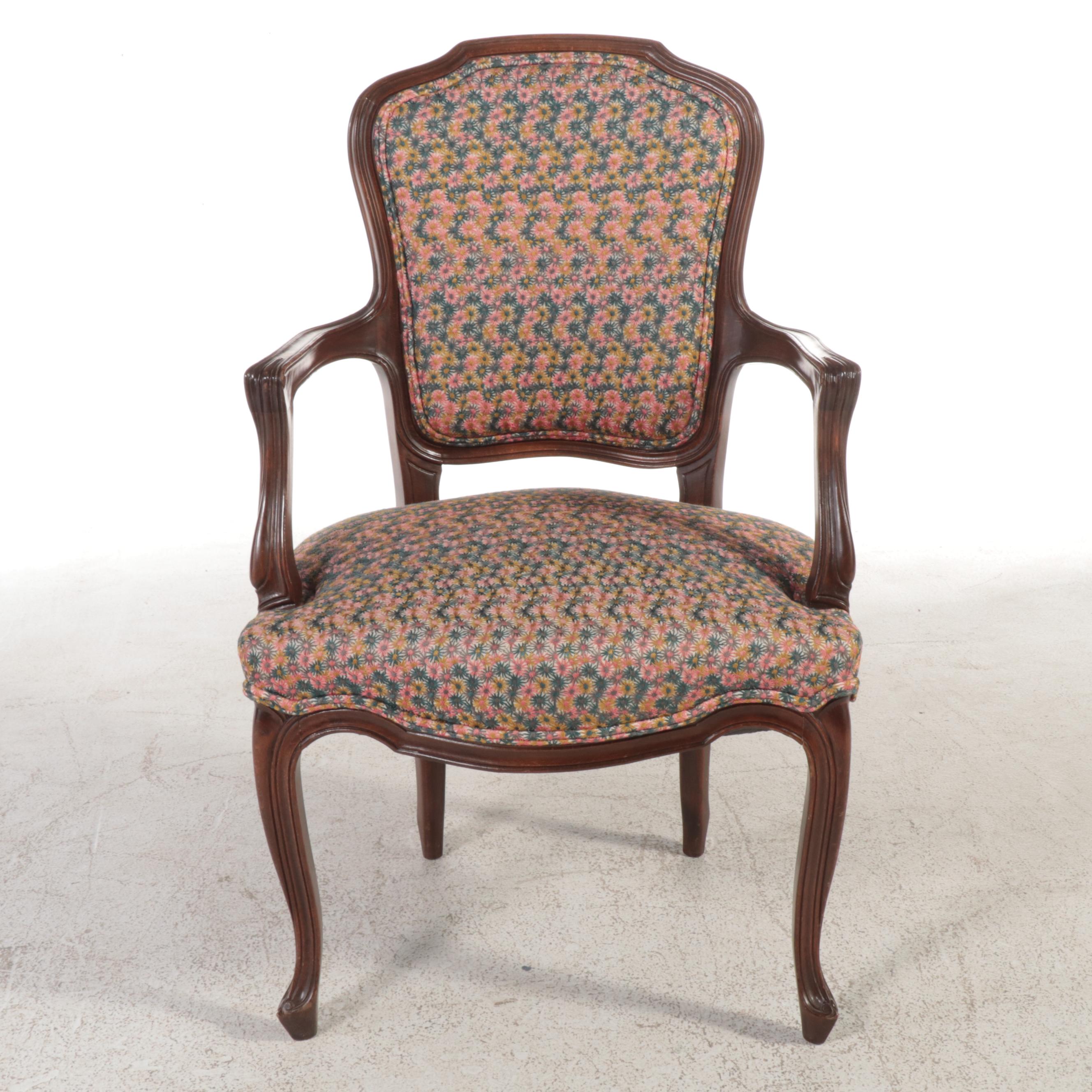 Rococo Revival Walnut and Crewel-Embroidered Parlor Chairs, Late 19th Century