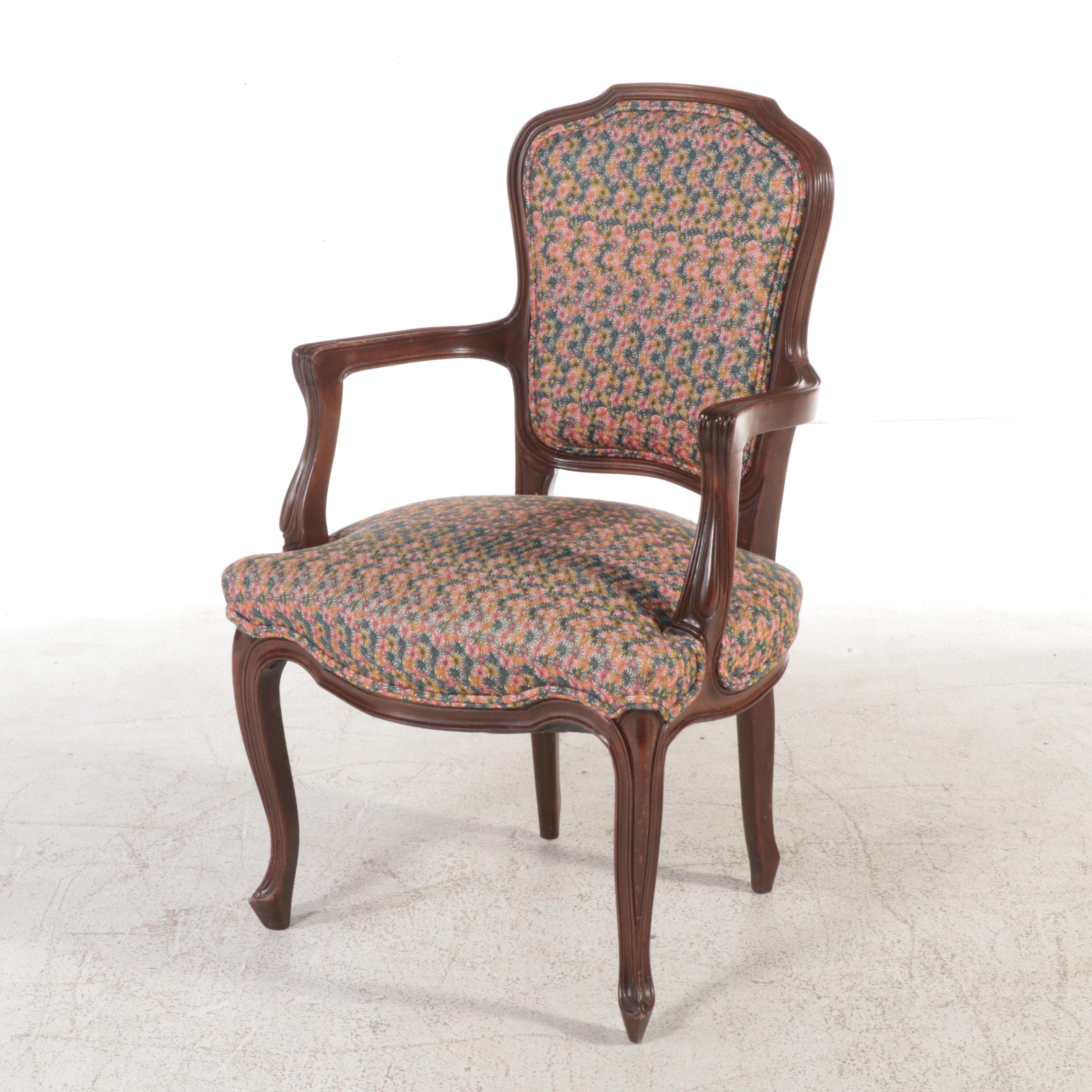 Rococo Revival Walnut and Crewel-Embroidered Parlor Chairs, Late 19th Century