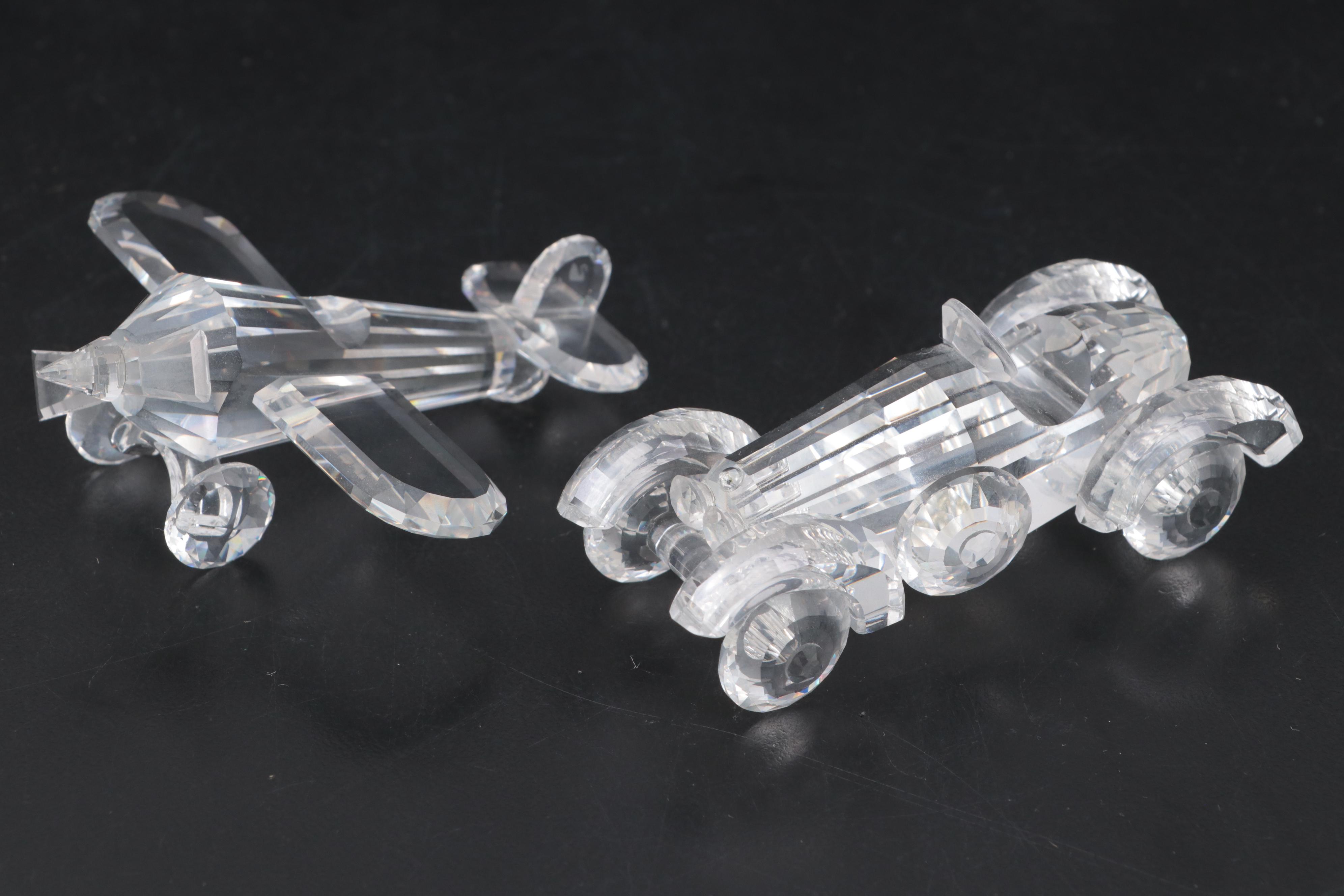 Swarovski Crystal Ships, Plane and Car Figurines