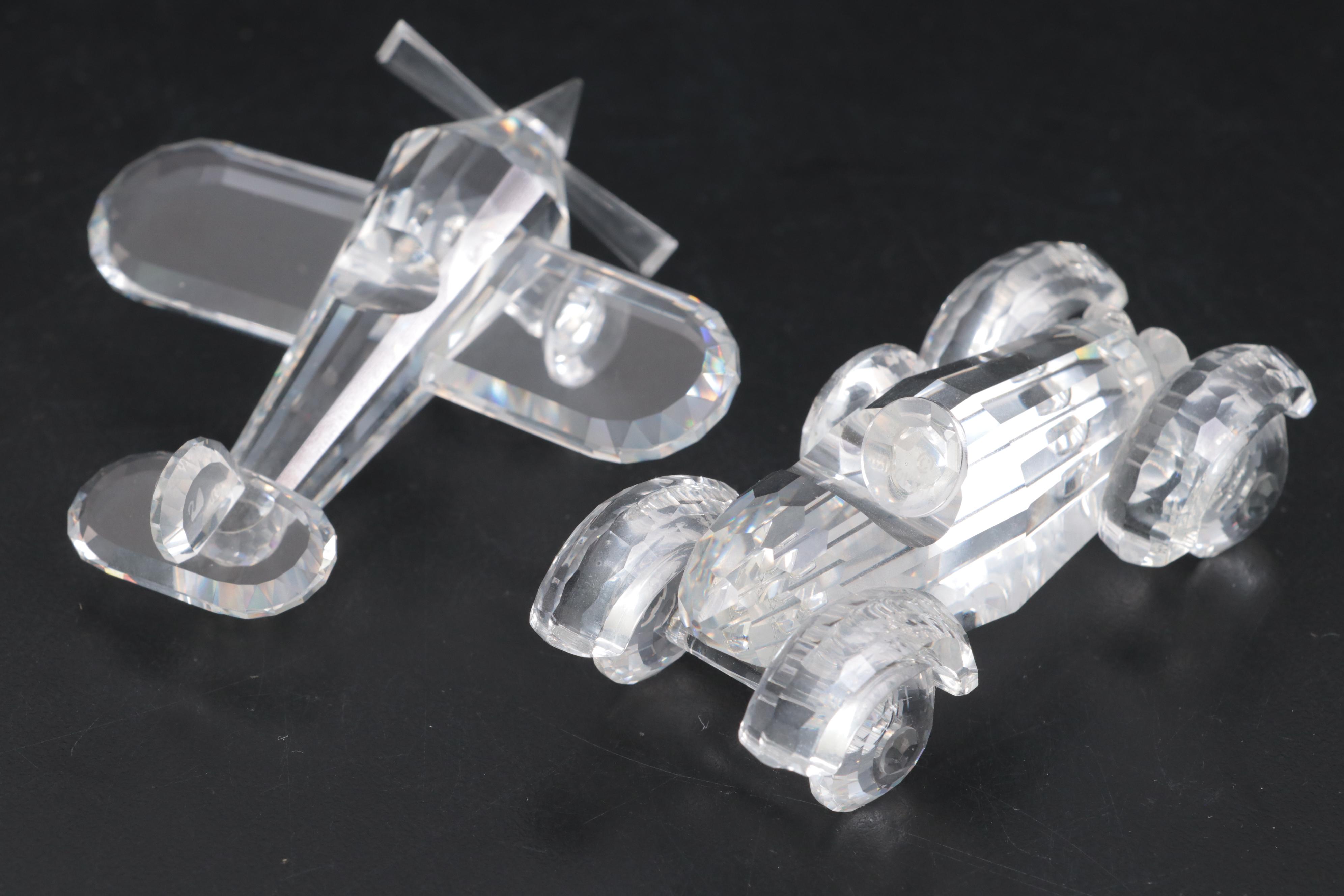 Swarovski Crystal Ships, Plane and Car Figurines