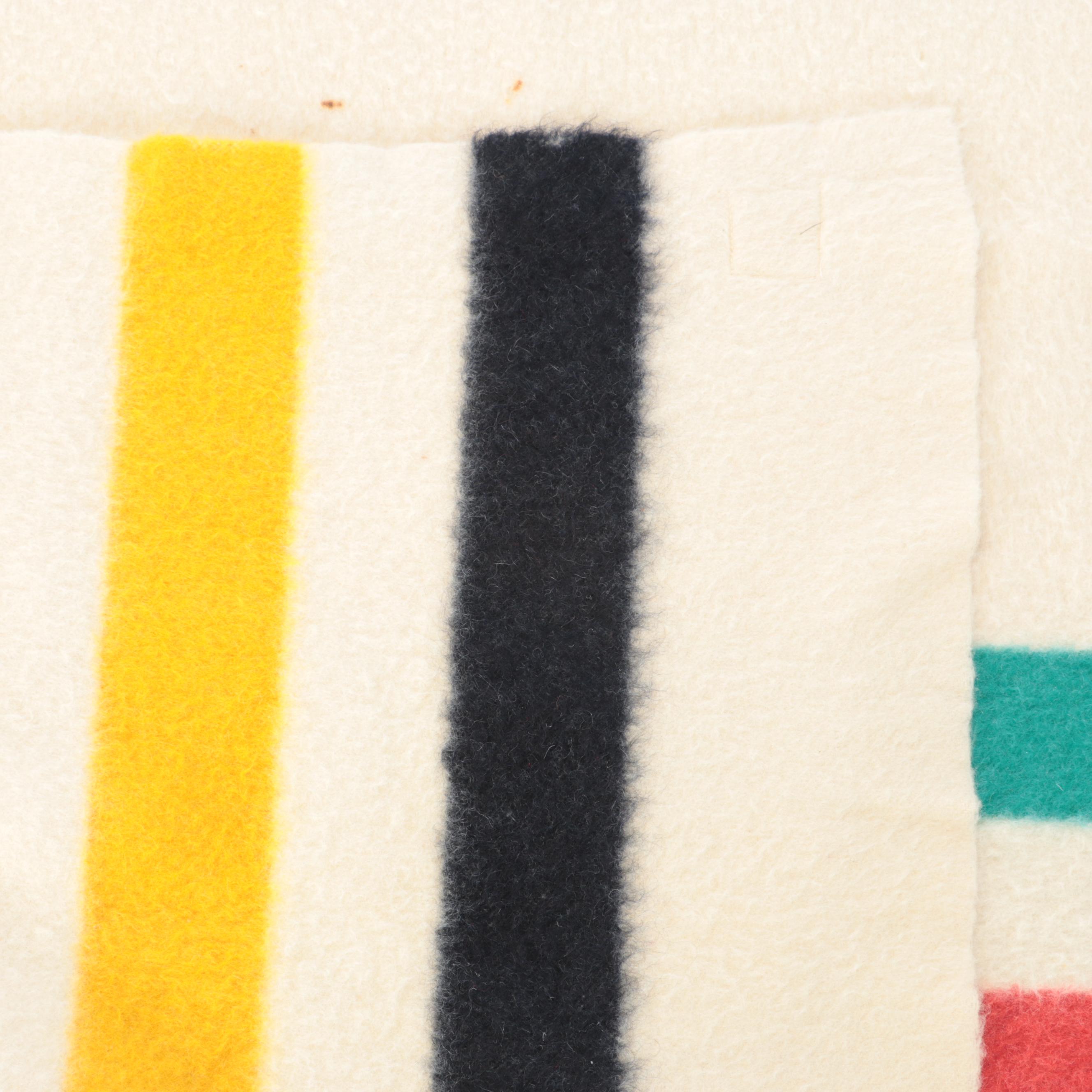 Hudson's Bay Point Blanket in MultiStripe Wool, Late 20th Century EBTH