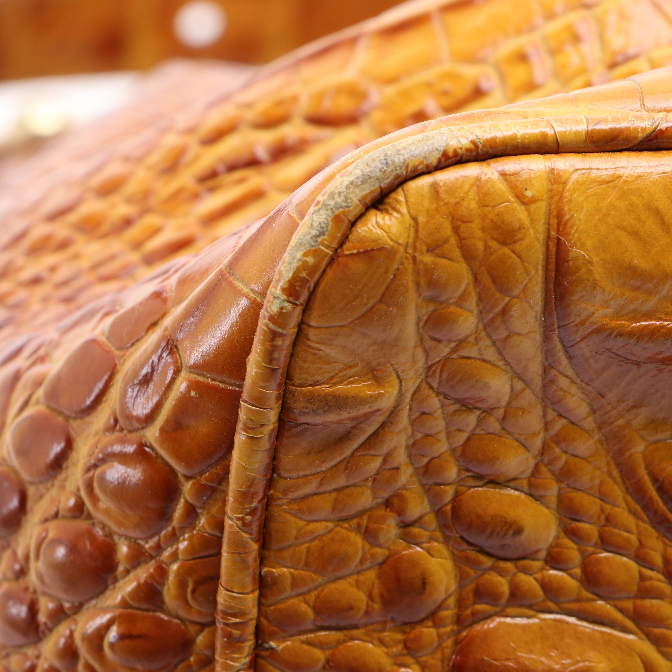 Brahmin Zip Tote and Two-Way Bag in Croc Embossed Leather