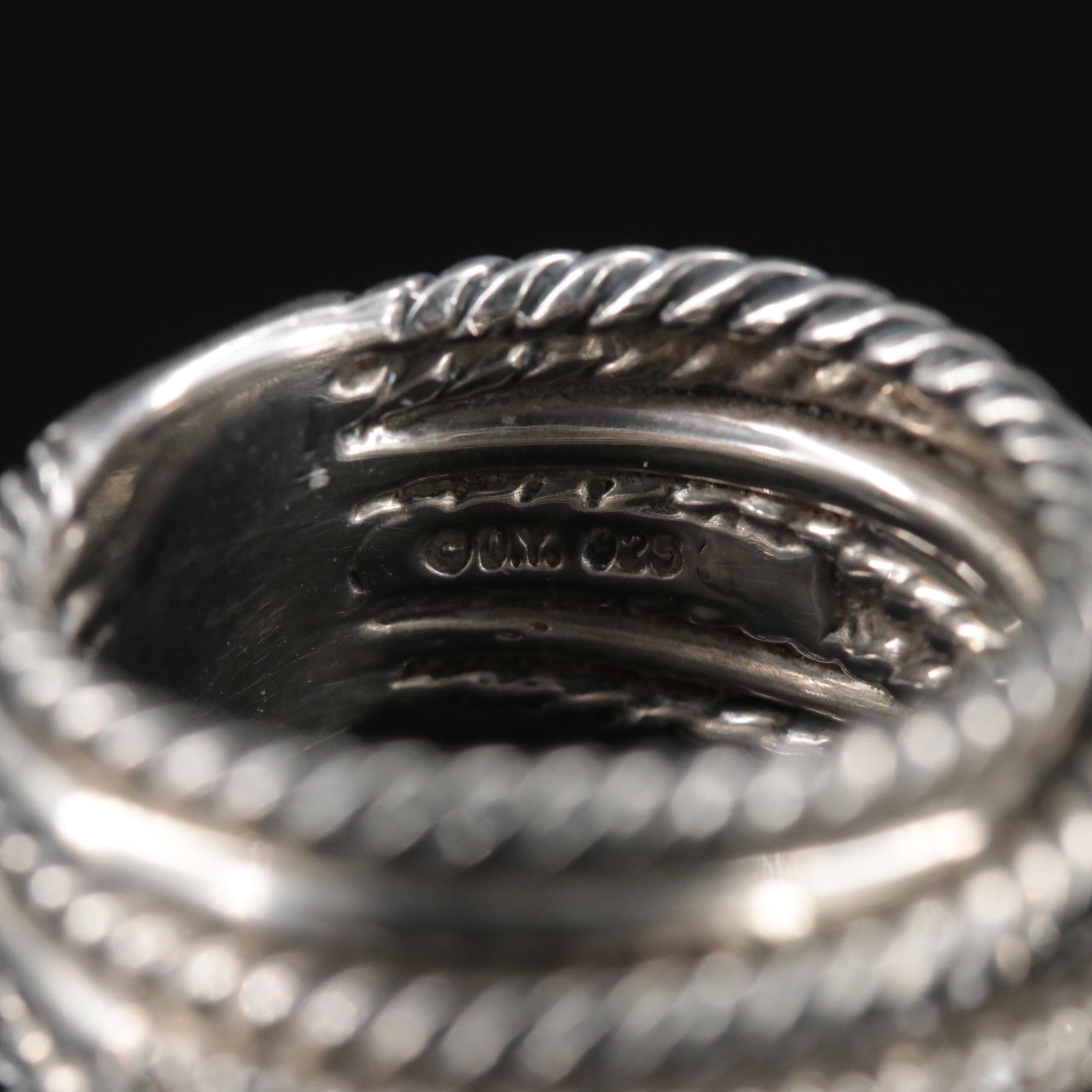 David Yurman "Crossover" Sterling Diamond Ring
