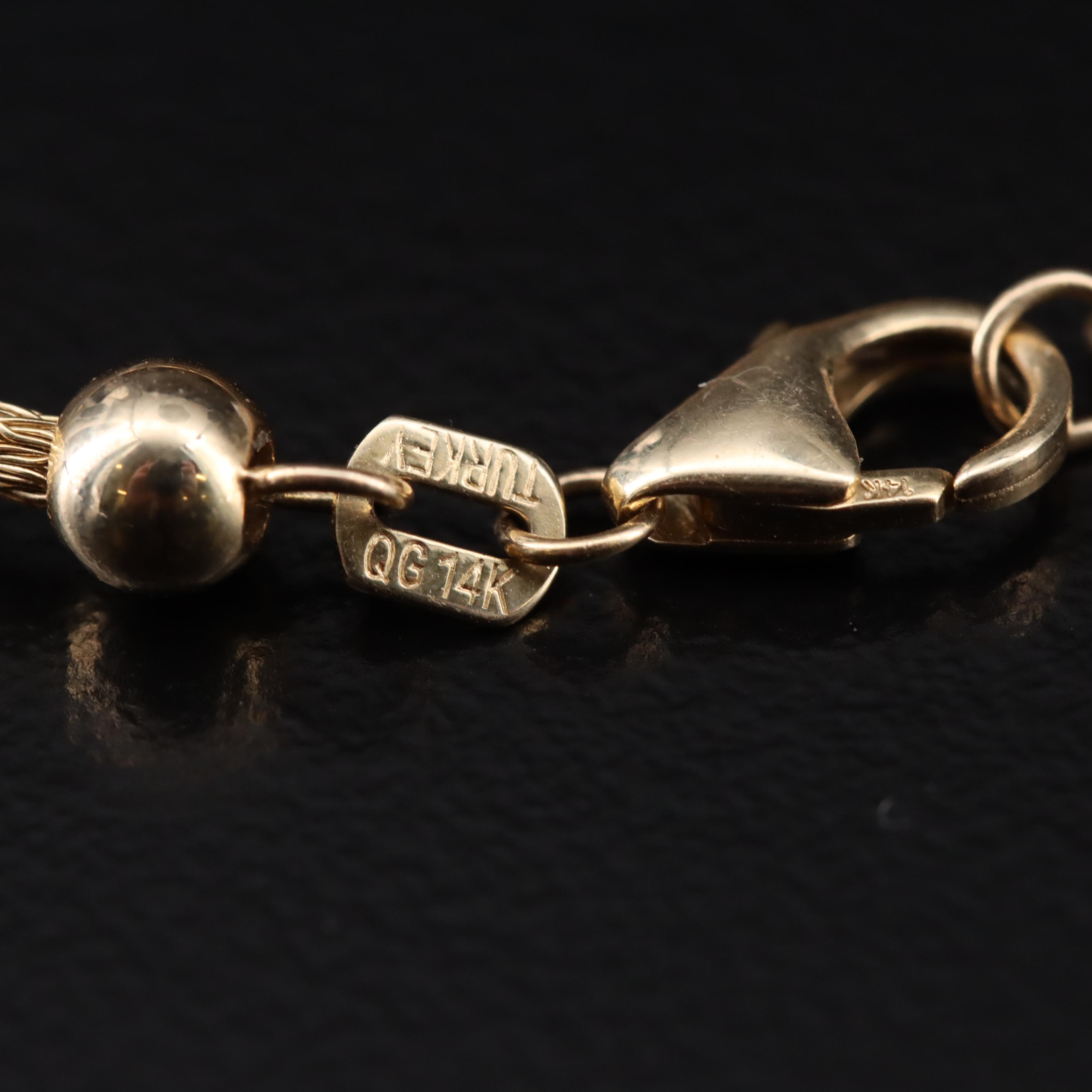 14K Tri-Color Bead Bracelet