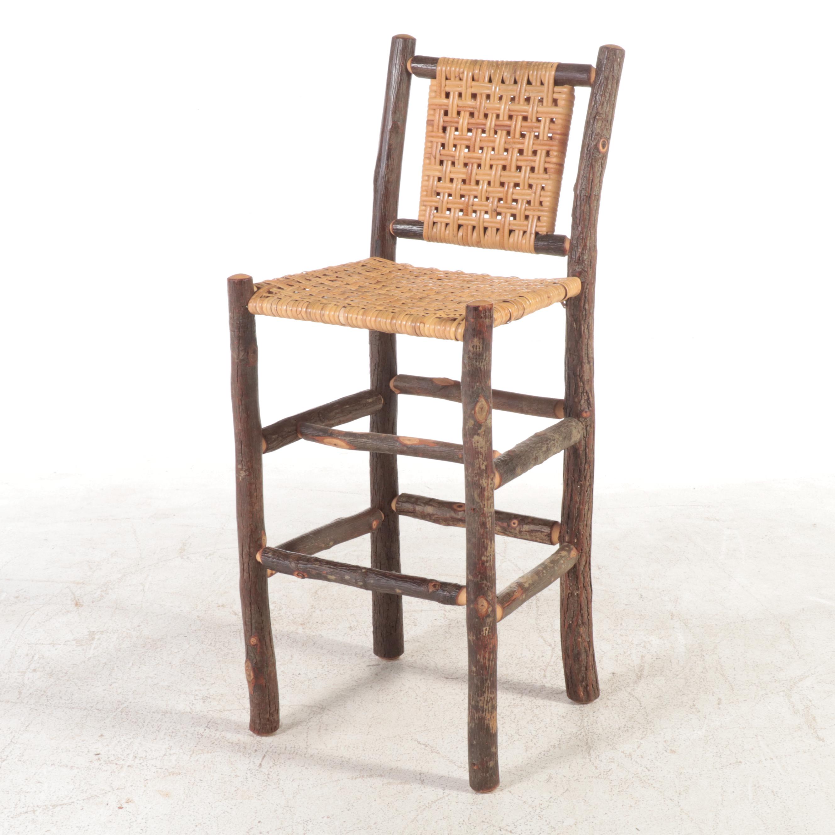 Four Flat Rock Furniture Hickory and Cane Barstools