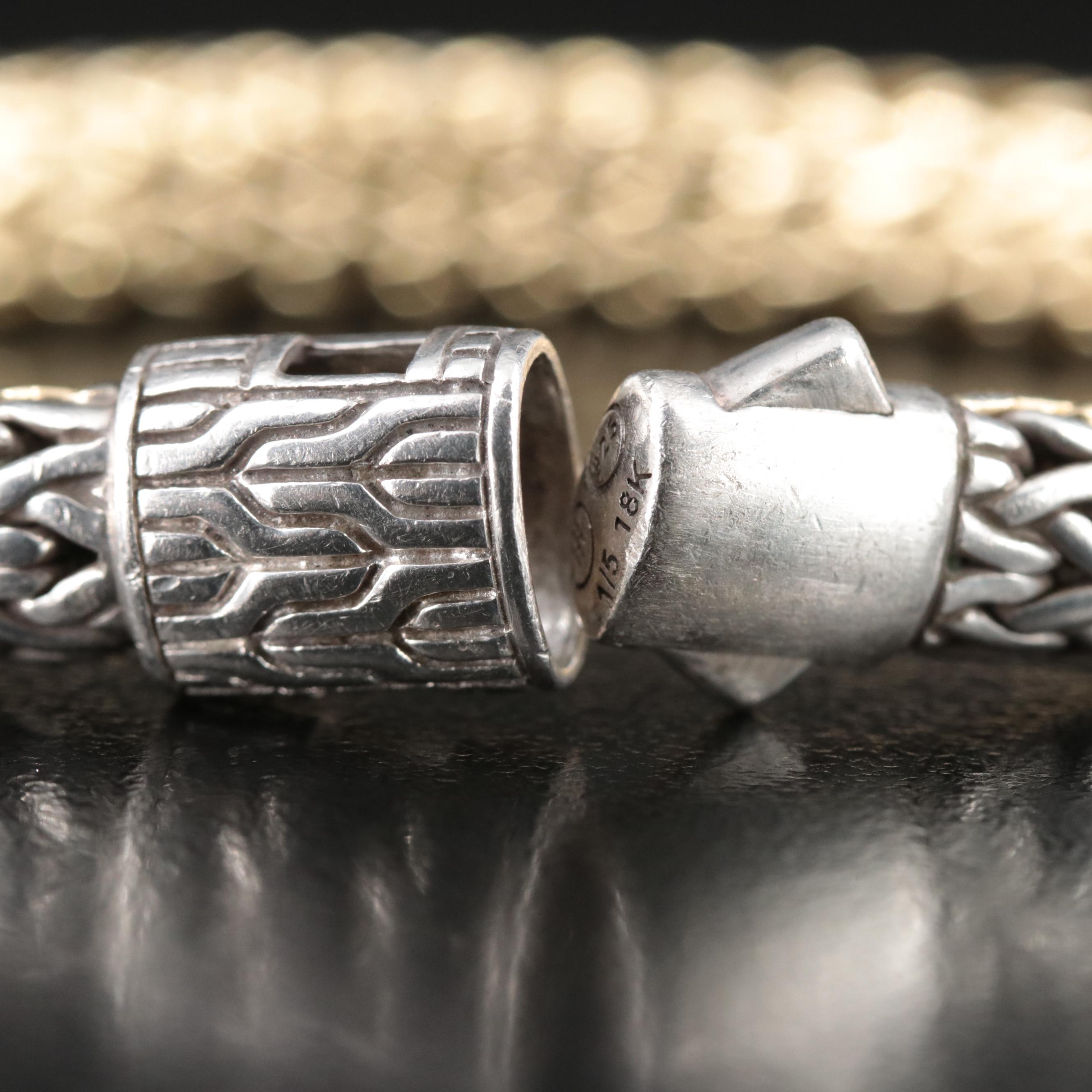 John Hardy Sterling Diamond Reversible Bracelet with 18K Bonded Gold Accents