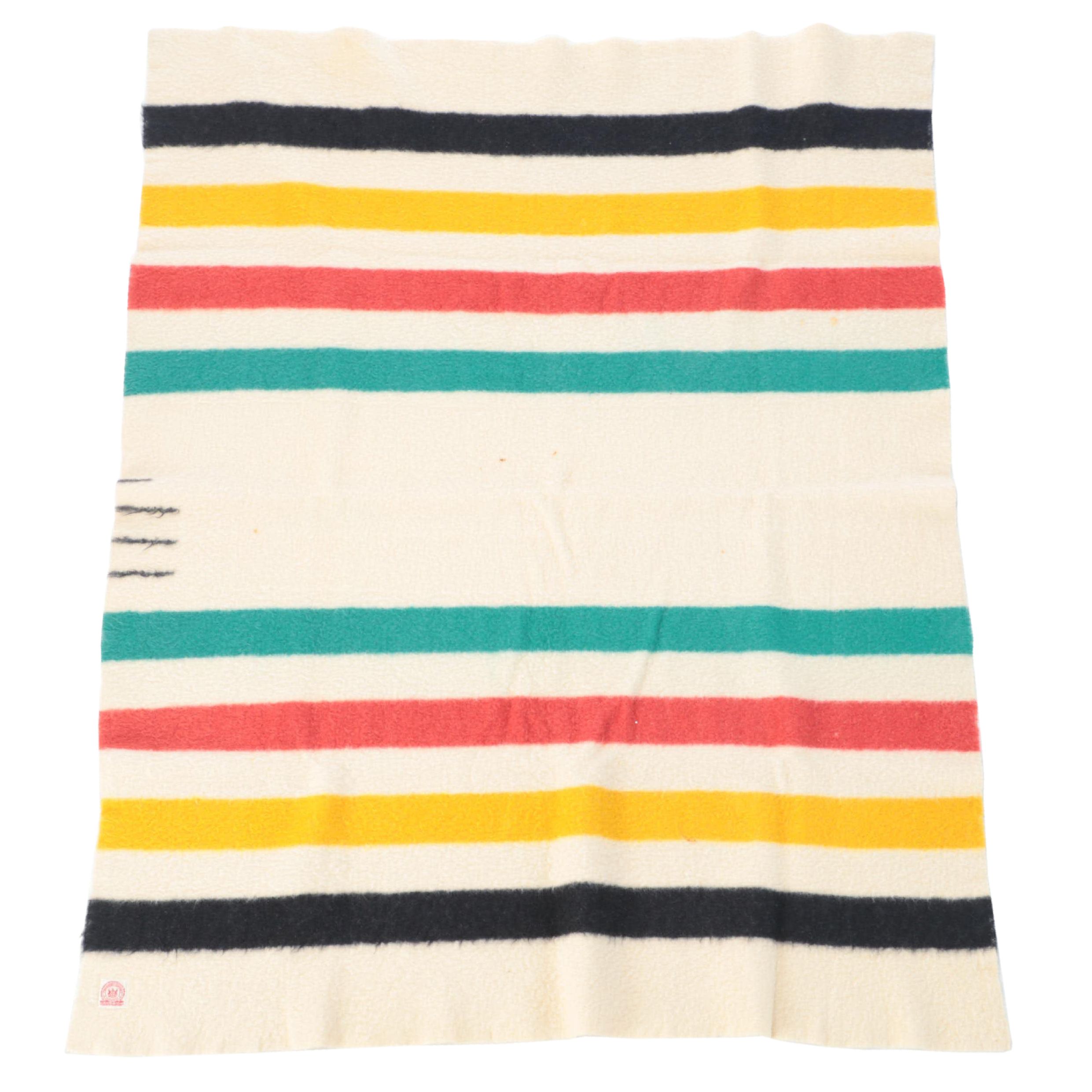Hudson's Bay Point Blanket in Multi-Stripe Wool, Late 20th Century