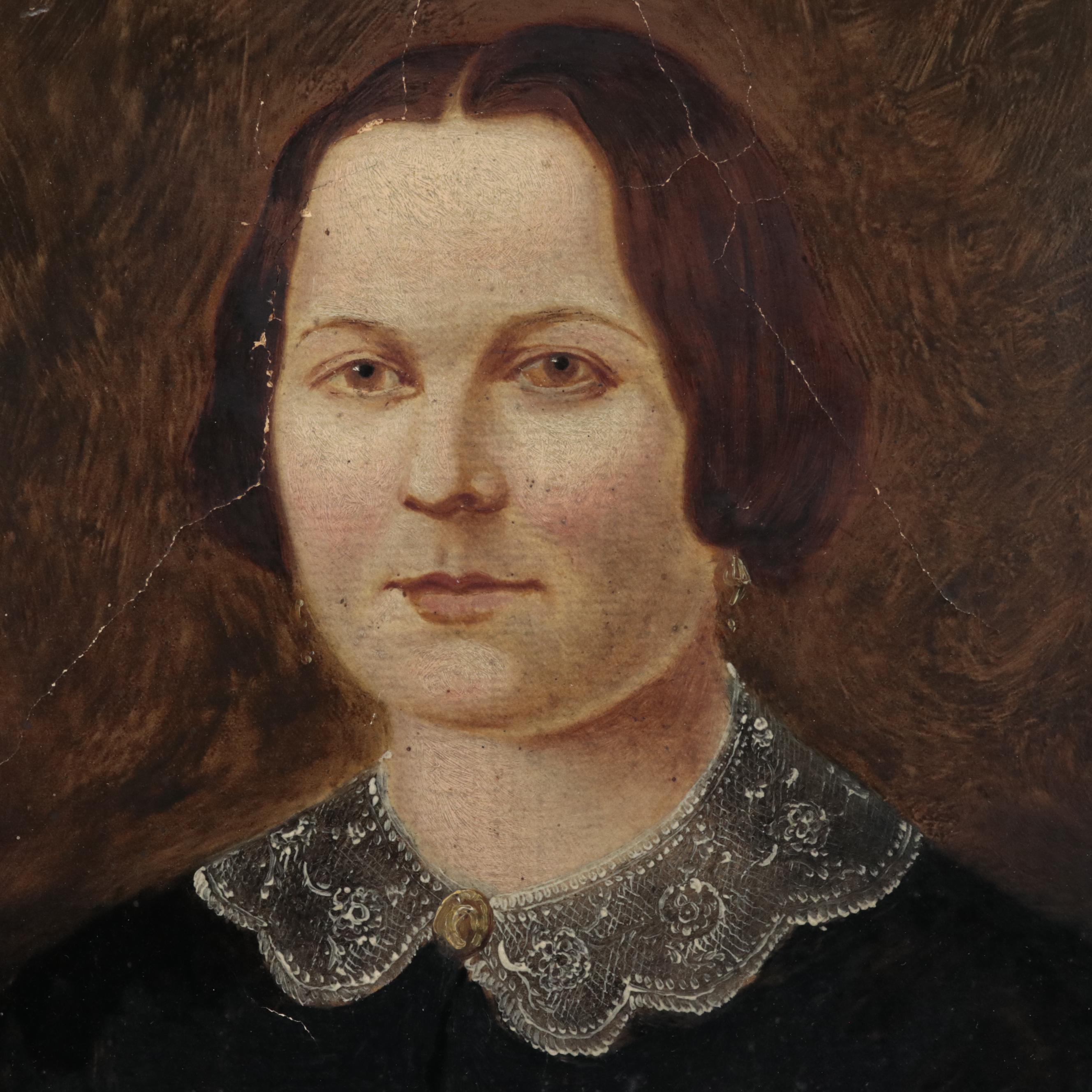 Oil Painting Portrait of a Woman, 19th Century