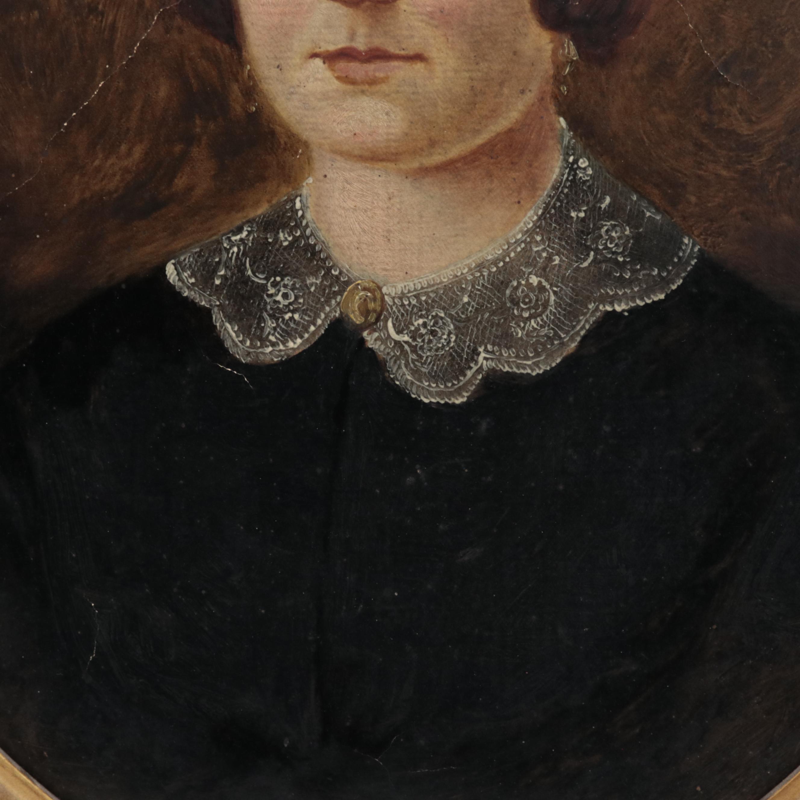Oil Painting Portrait of a Woman, 19th Century