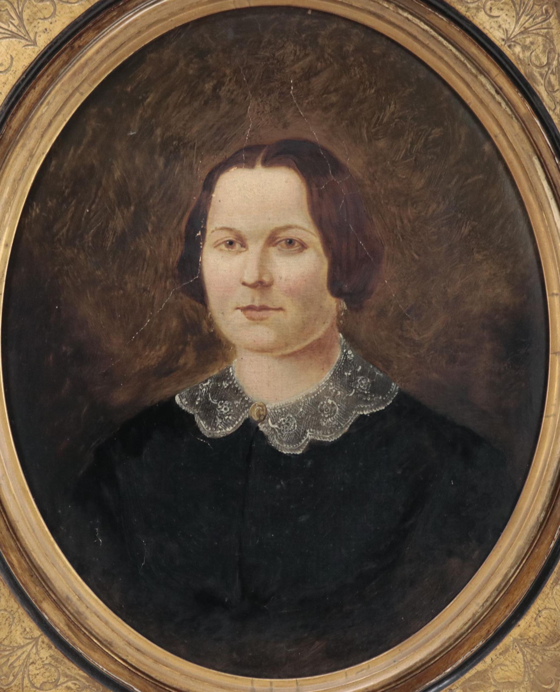Oil Painting Portrait of a Woman, 19th Century