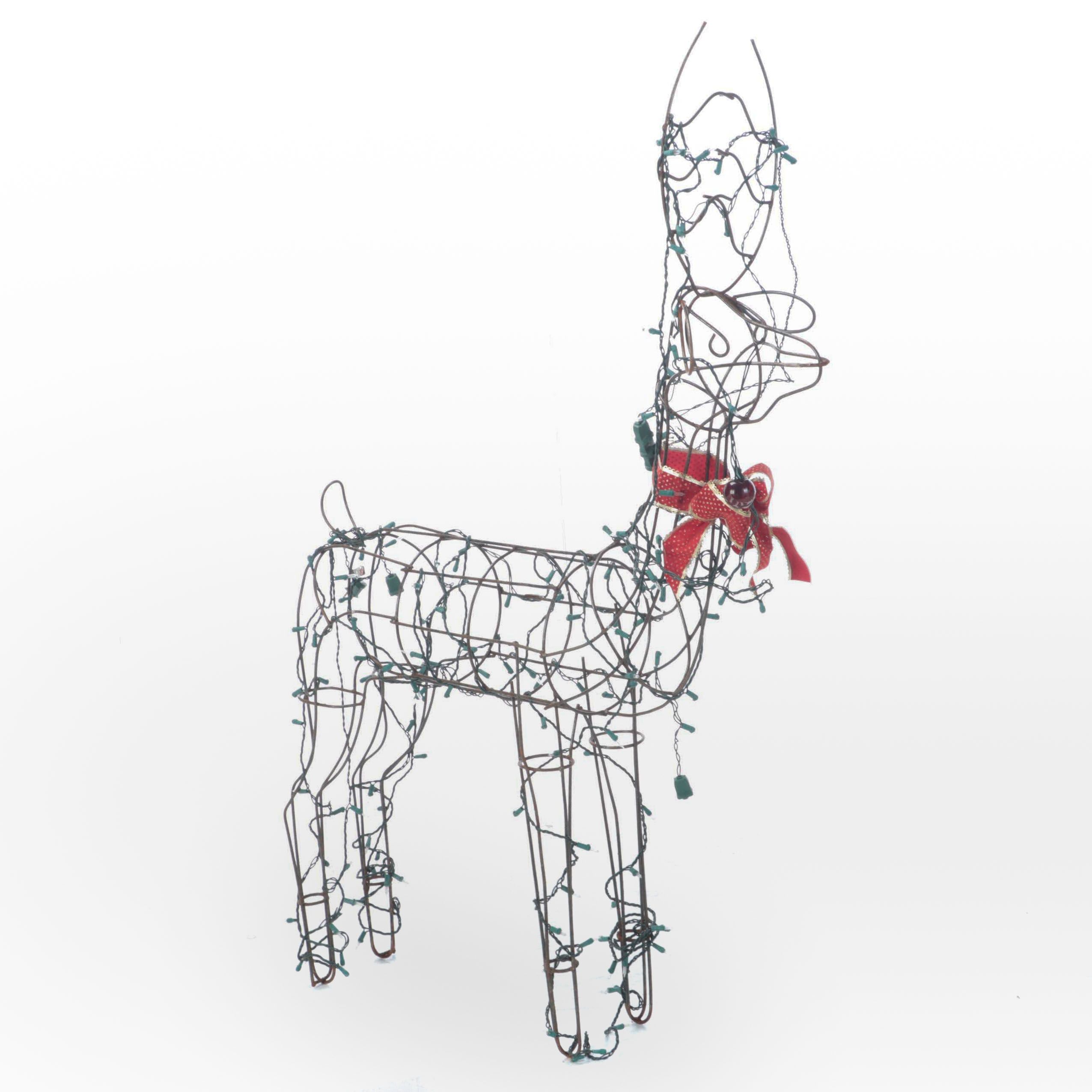 Christmas Metal Illuminated Reindeer Outdoor Figure
