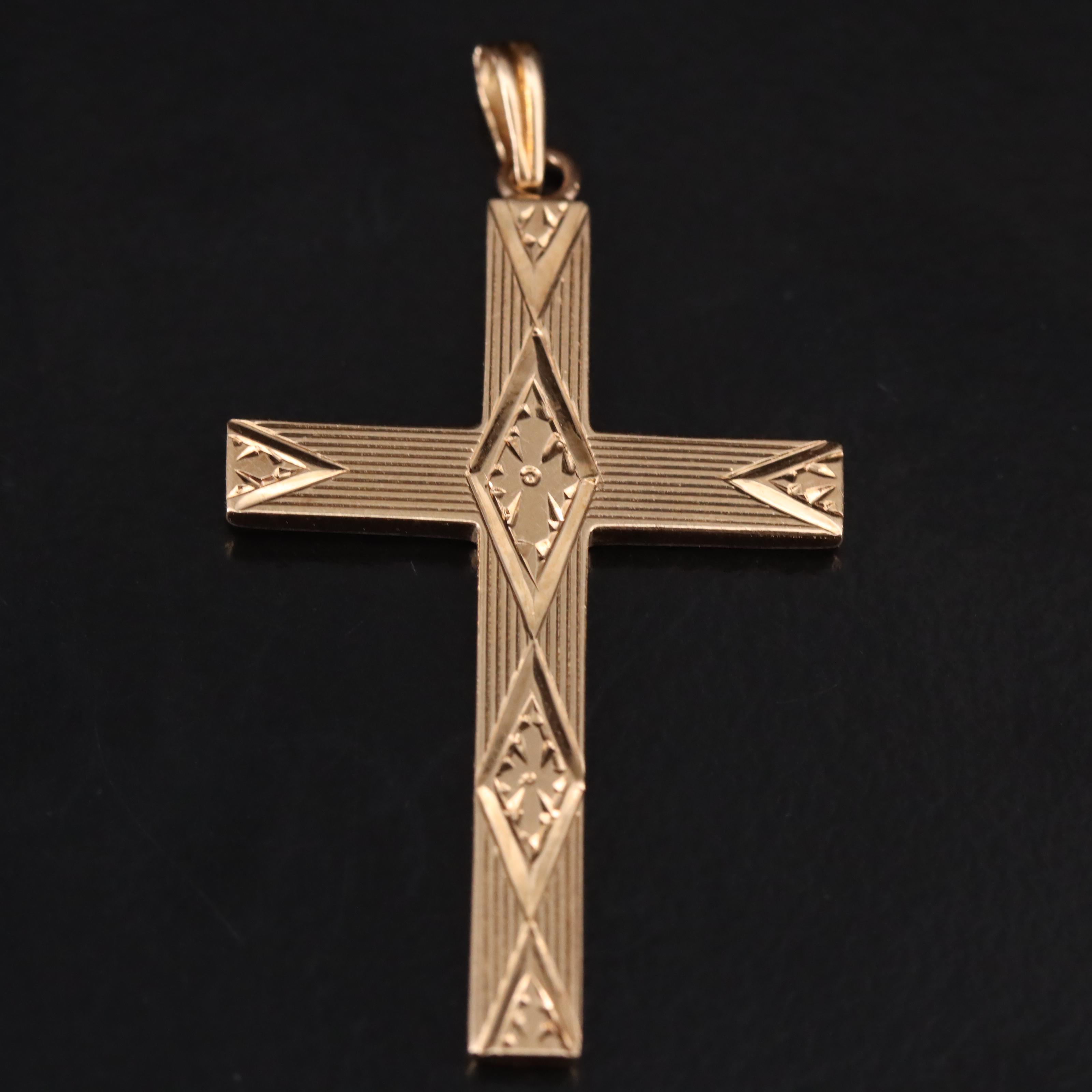 14K Cross Pendant