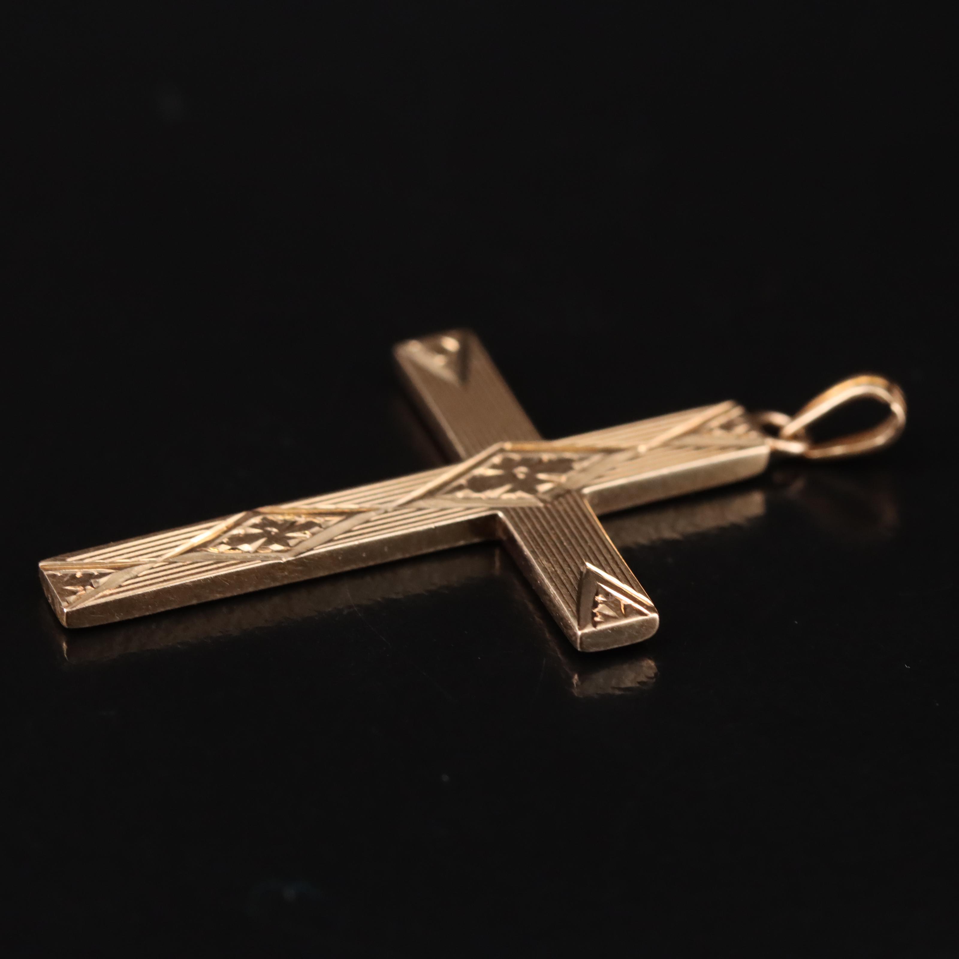 14K Cross Pendant