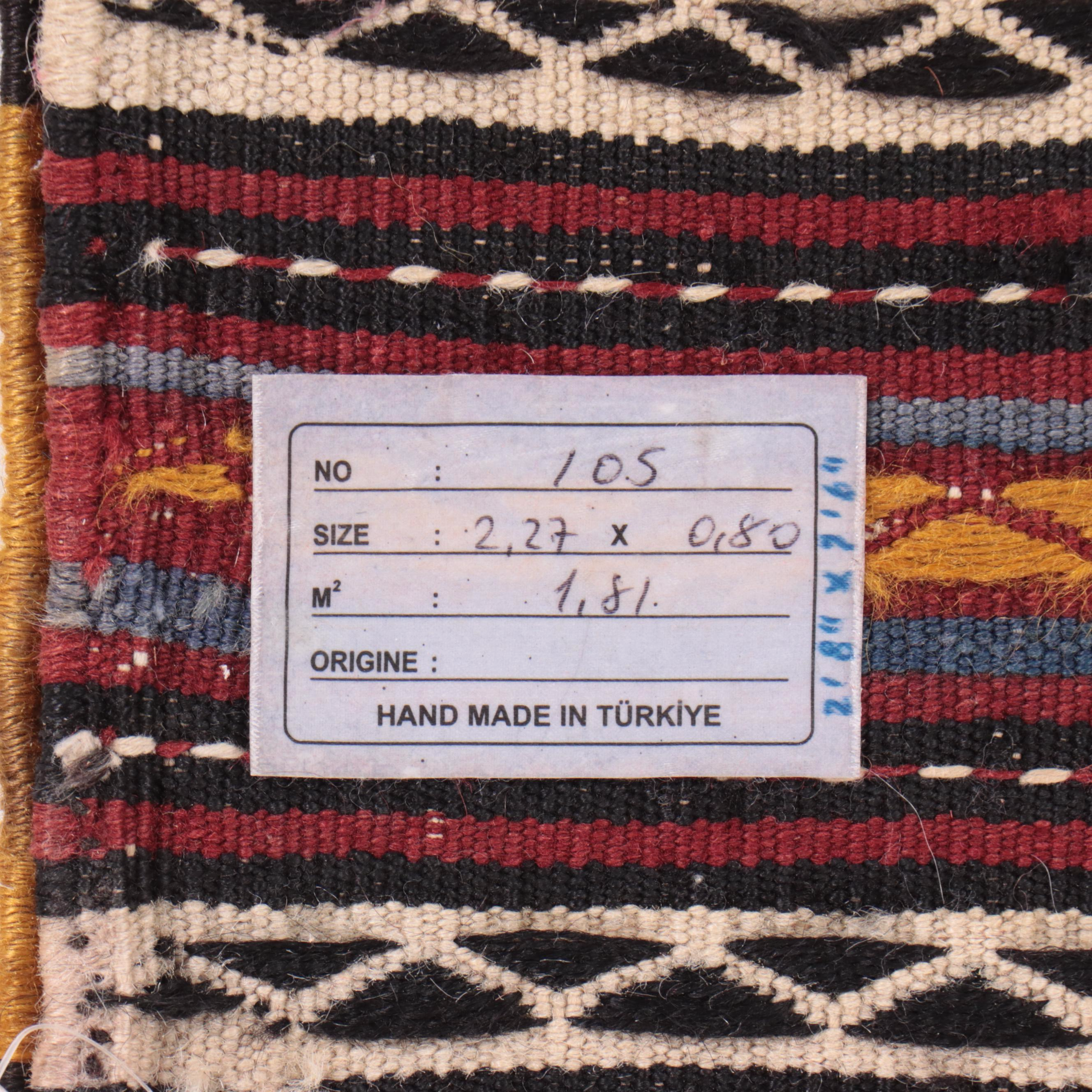 2'9 x 7'7 Handwoven Mixed Technique Turkish Carpet Runner