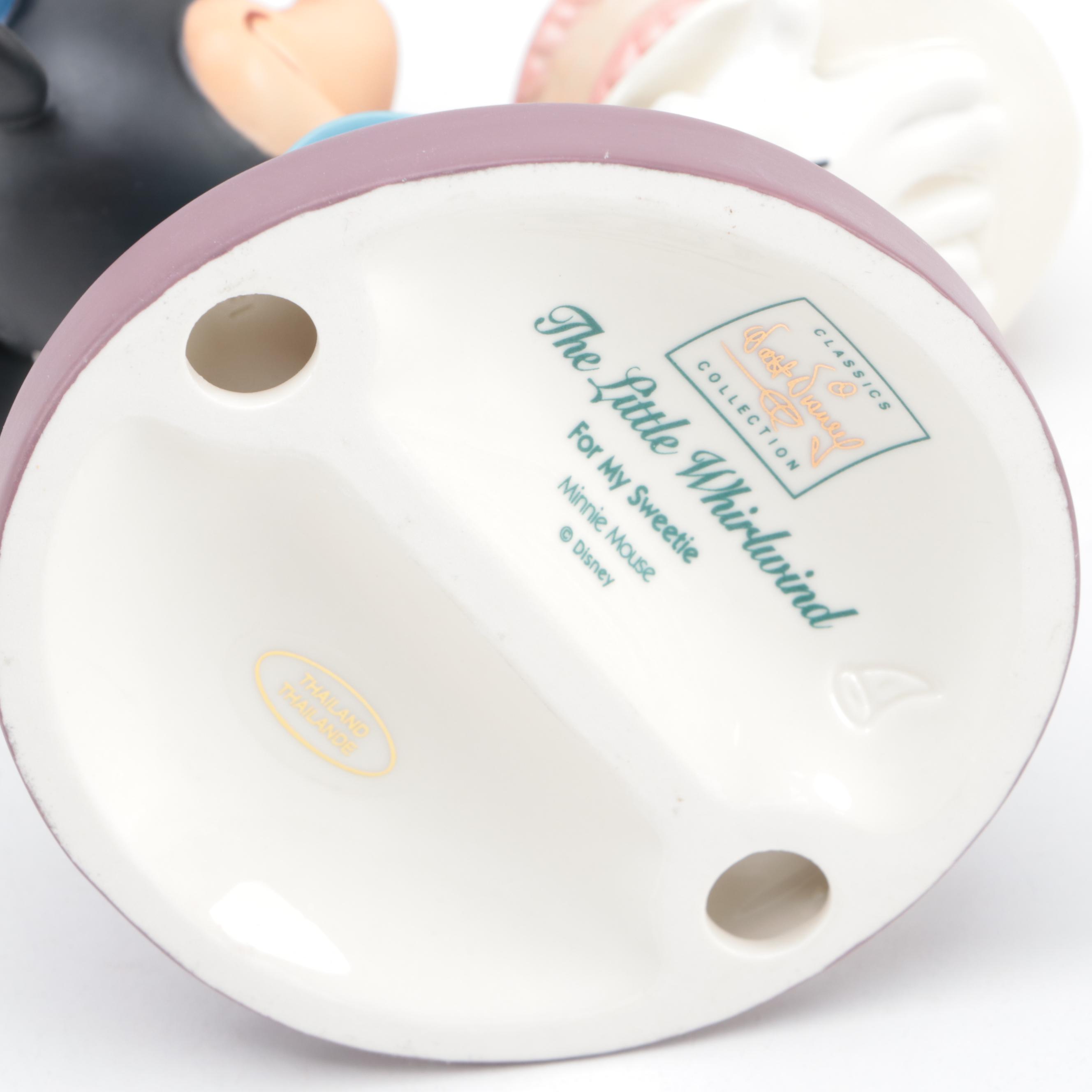 Walt Disney Classics Collection Mickey, Minnie, and Pluto Porcelain Figurines