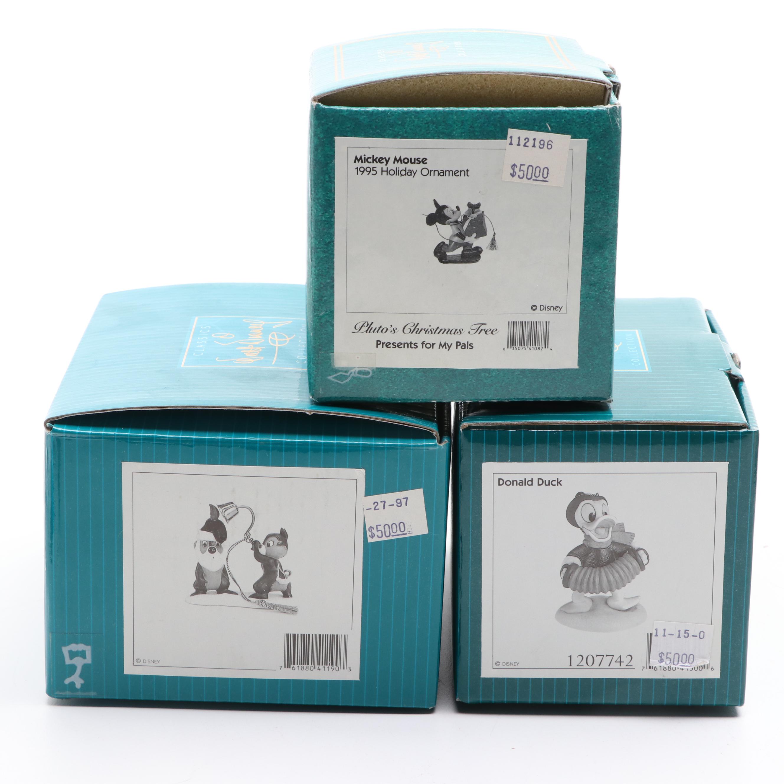 Walt Disney Classics Collection "Mickey' Christmas Carol" Porcelain Ornaments