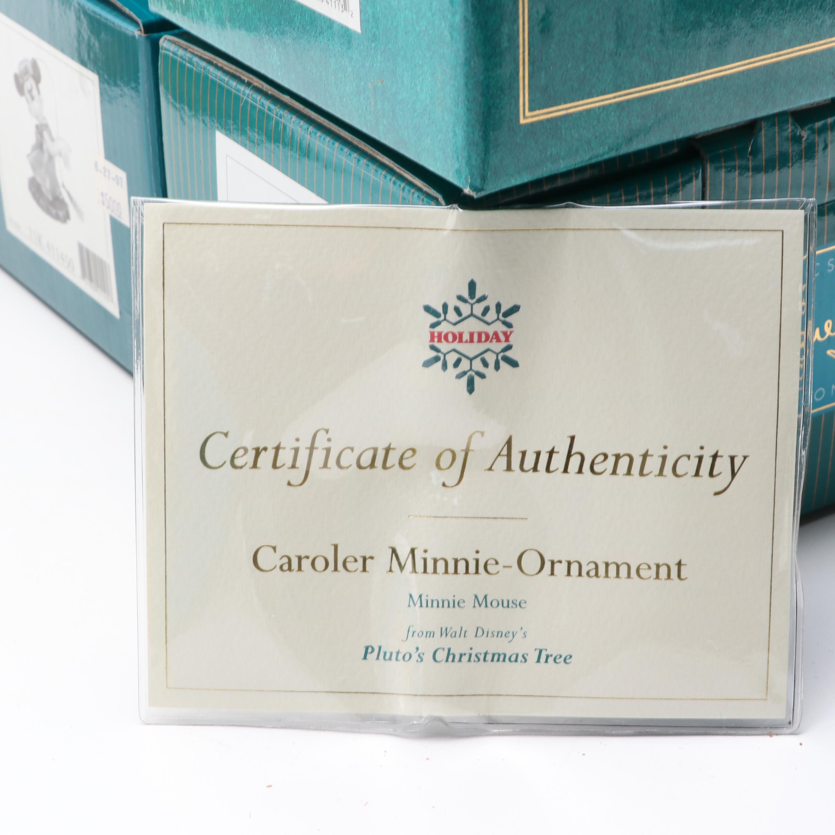 Walt Disney Classics Collection "Mickey' Christmas Carol" Porcelain Ornaments