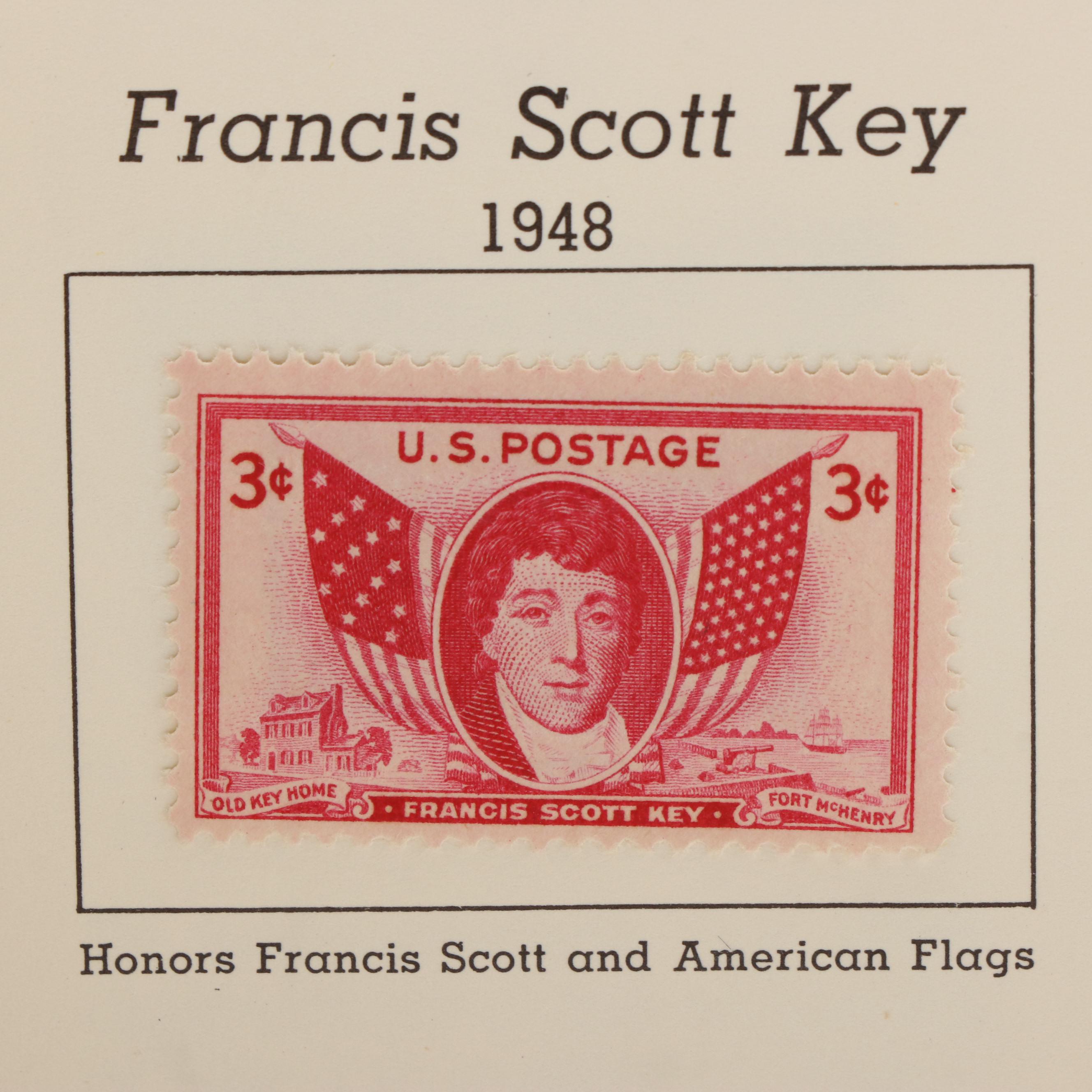 Three Albums With United States Commemorative Stamps, Plates, and Blocks of 4