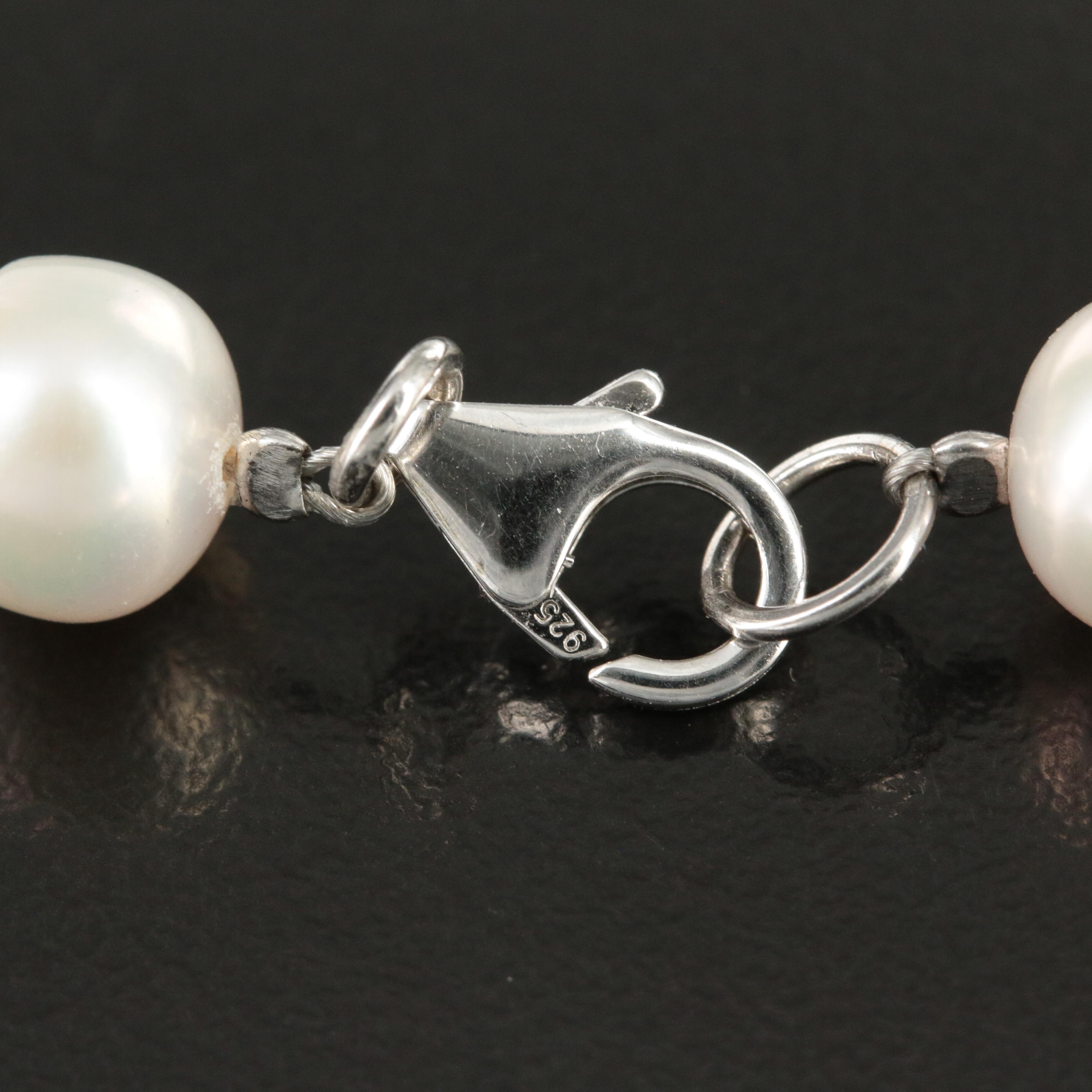 Pearl and Bead Necklace with Sterling Clasp