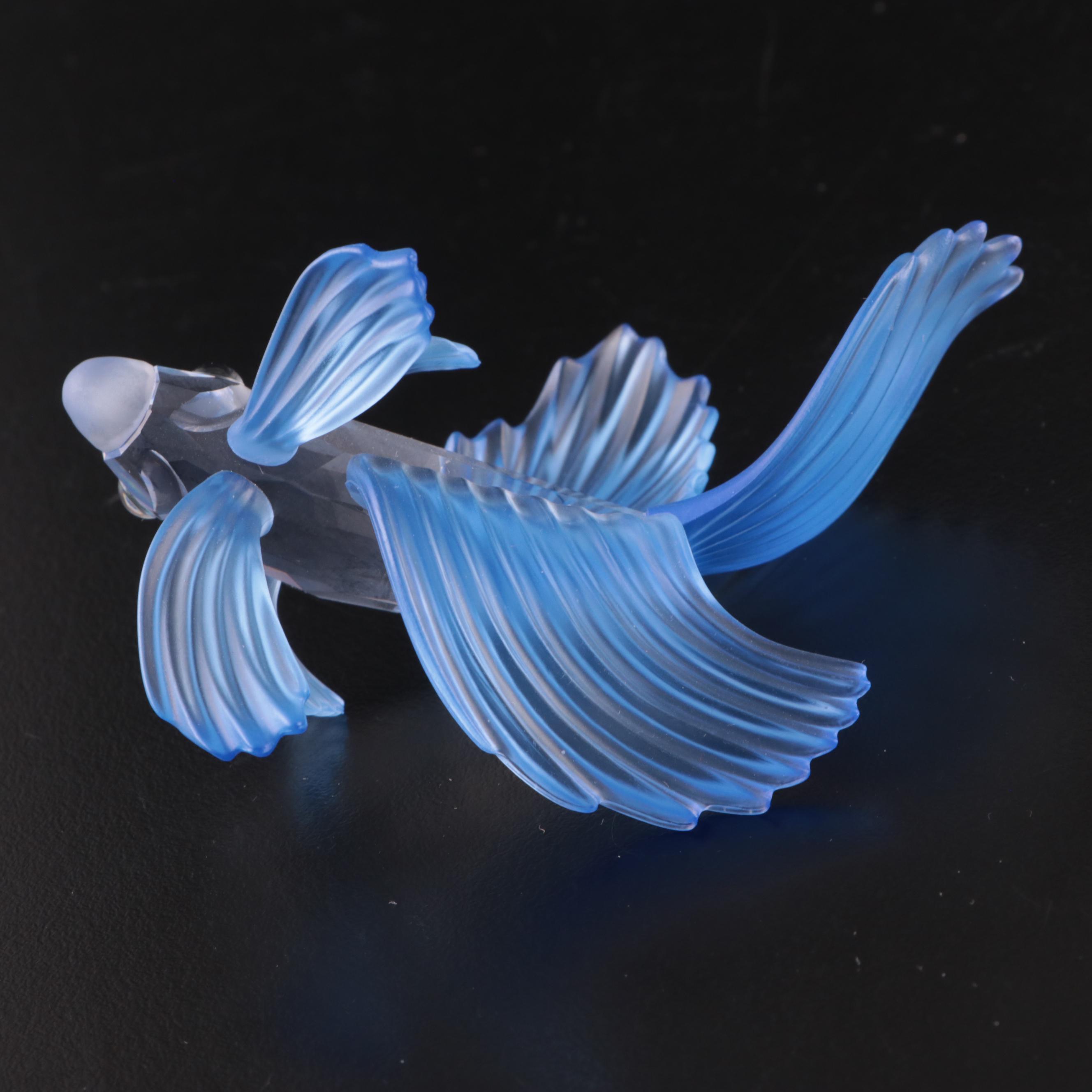 Swarovski Crystal Fish and Conch Figurines, Late 20th Century