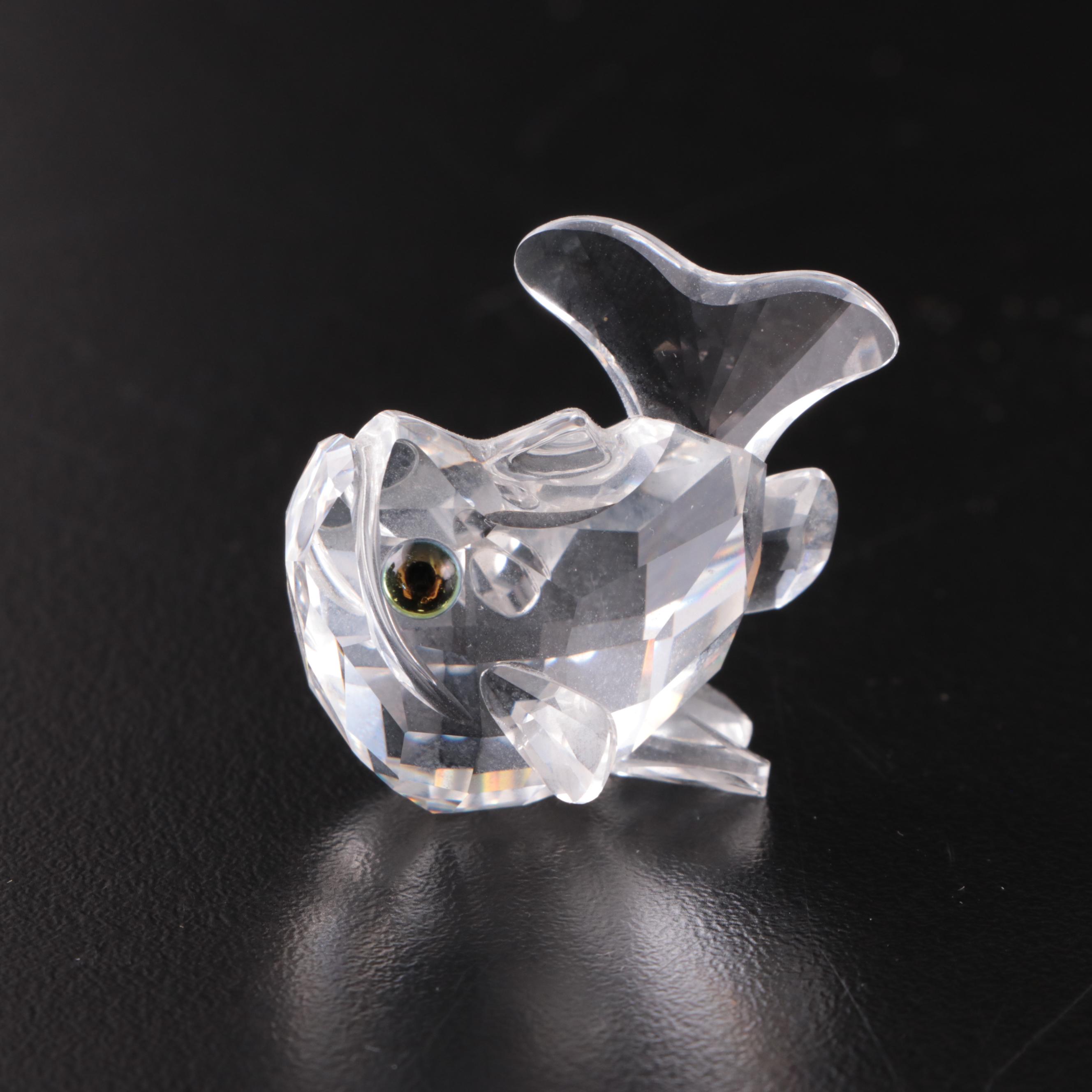 Swarovski Crystal Fish and Conch Figurines, Late 20th Century