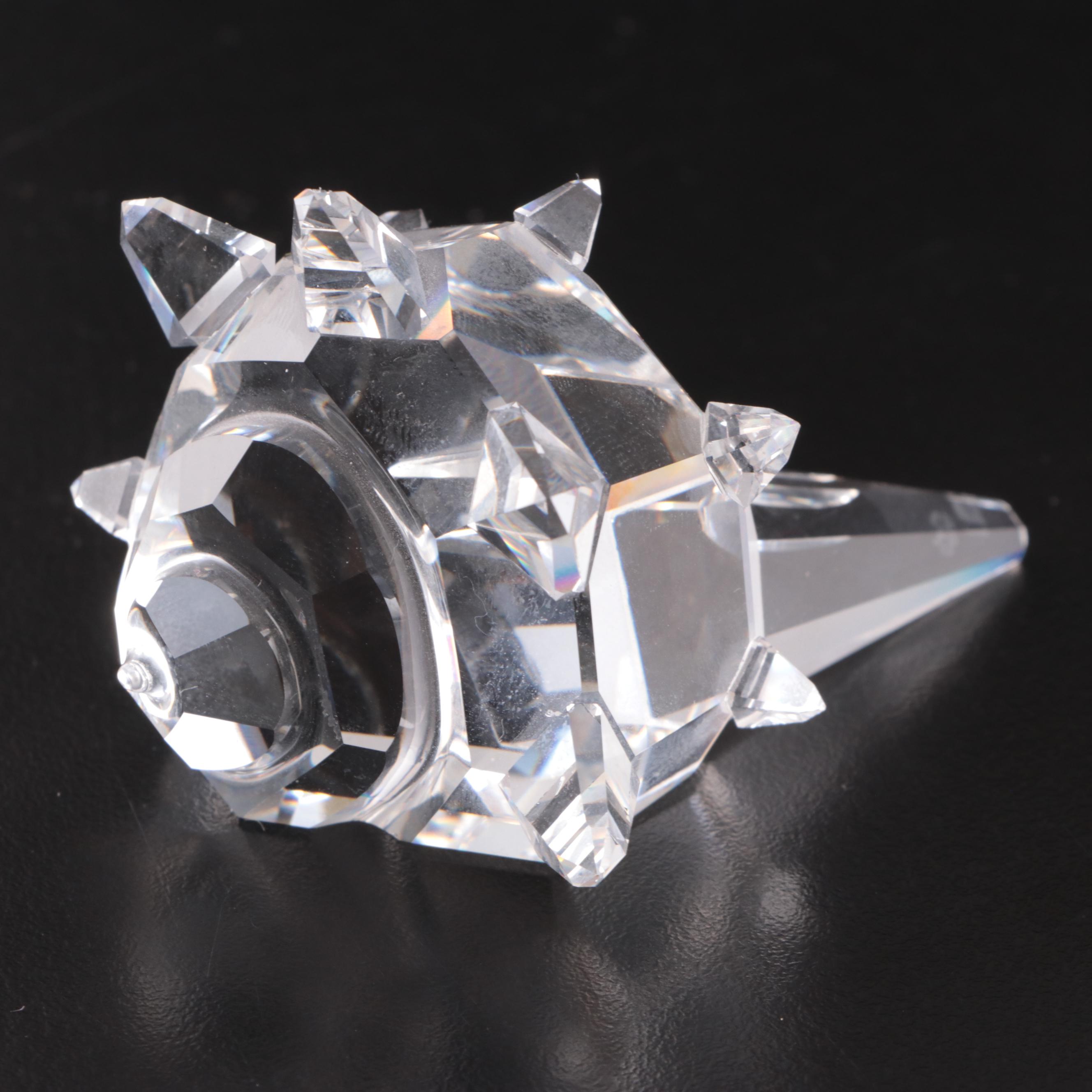 Swarovski Crystal Fish and Conch Figurines, Late 20th Century