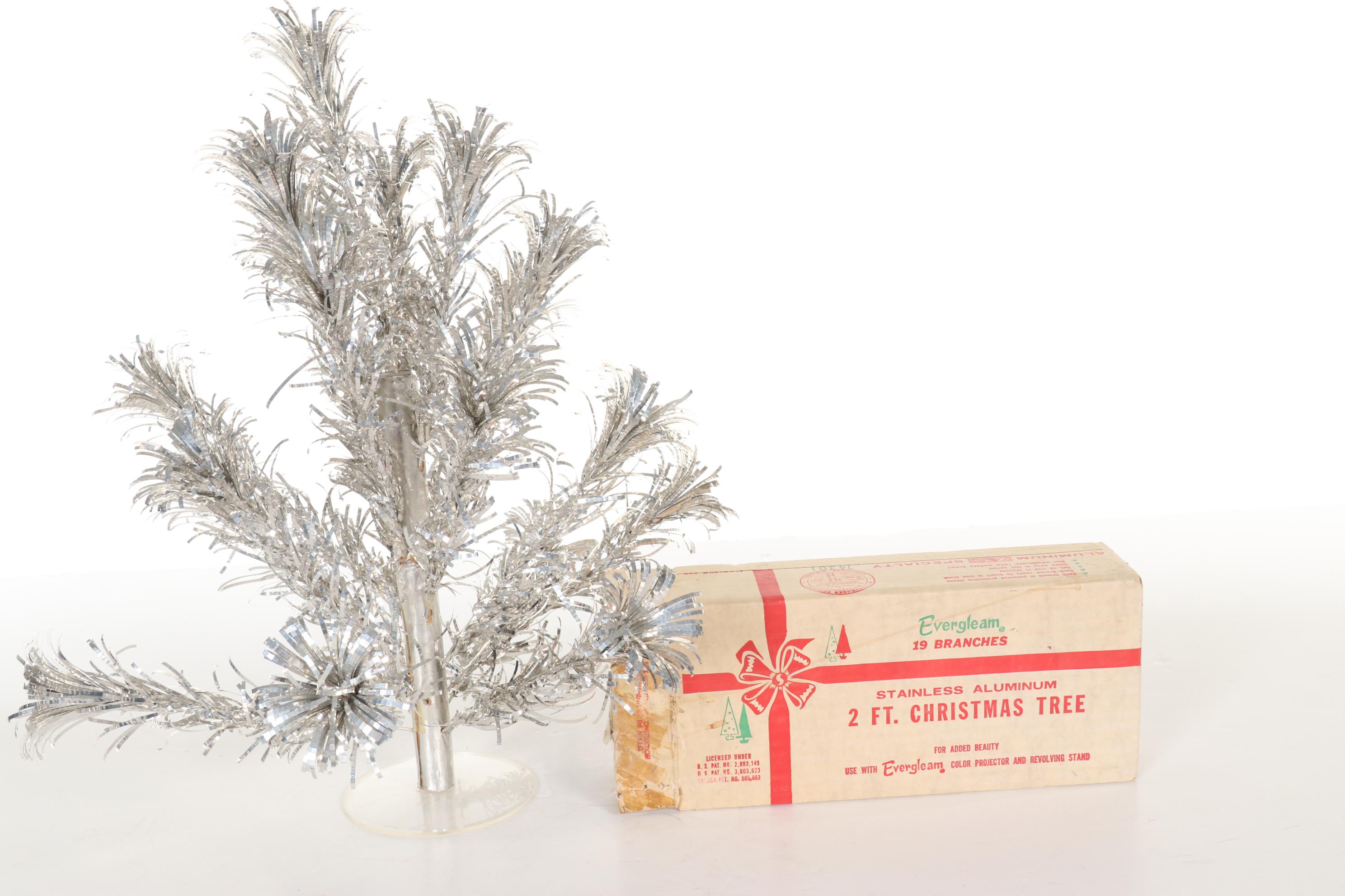 Evergleam Aluminum Christmas Tree and Other Decor, Mid to Late 20th Century