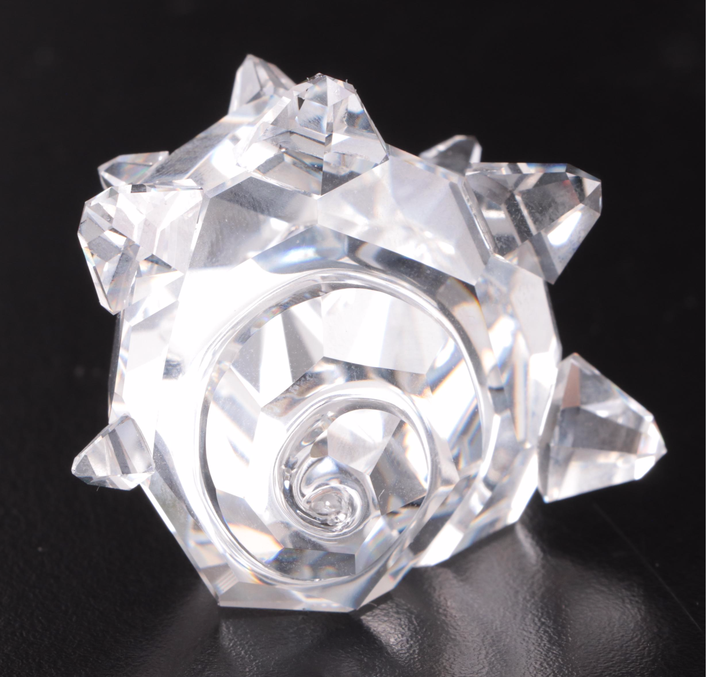 Swarovski Crystal Fish and Conch Figurines, Late 20th Century