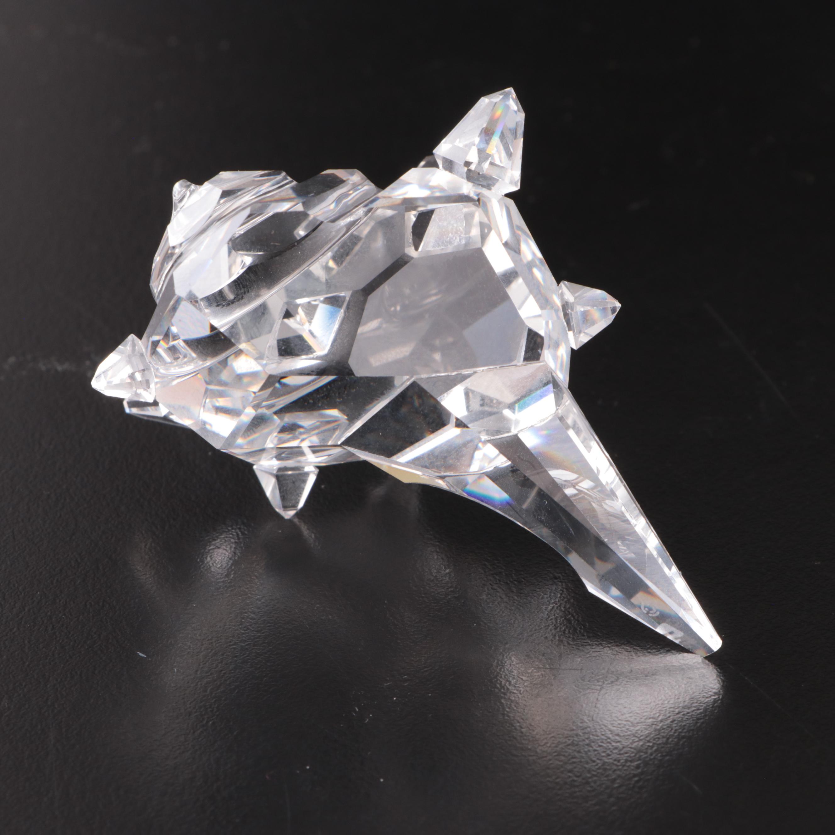 Swarovski Crystal Fish and Conch Figurines, Late 20th Century