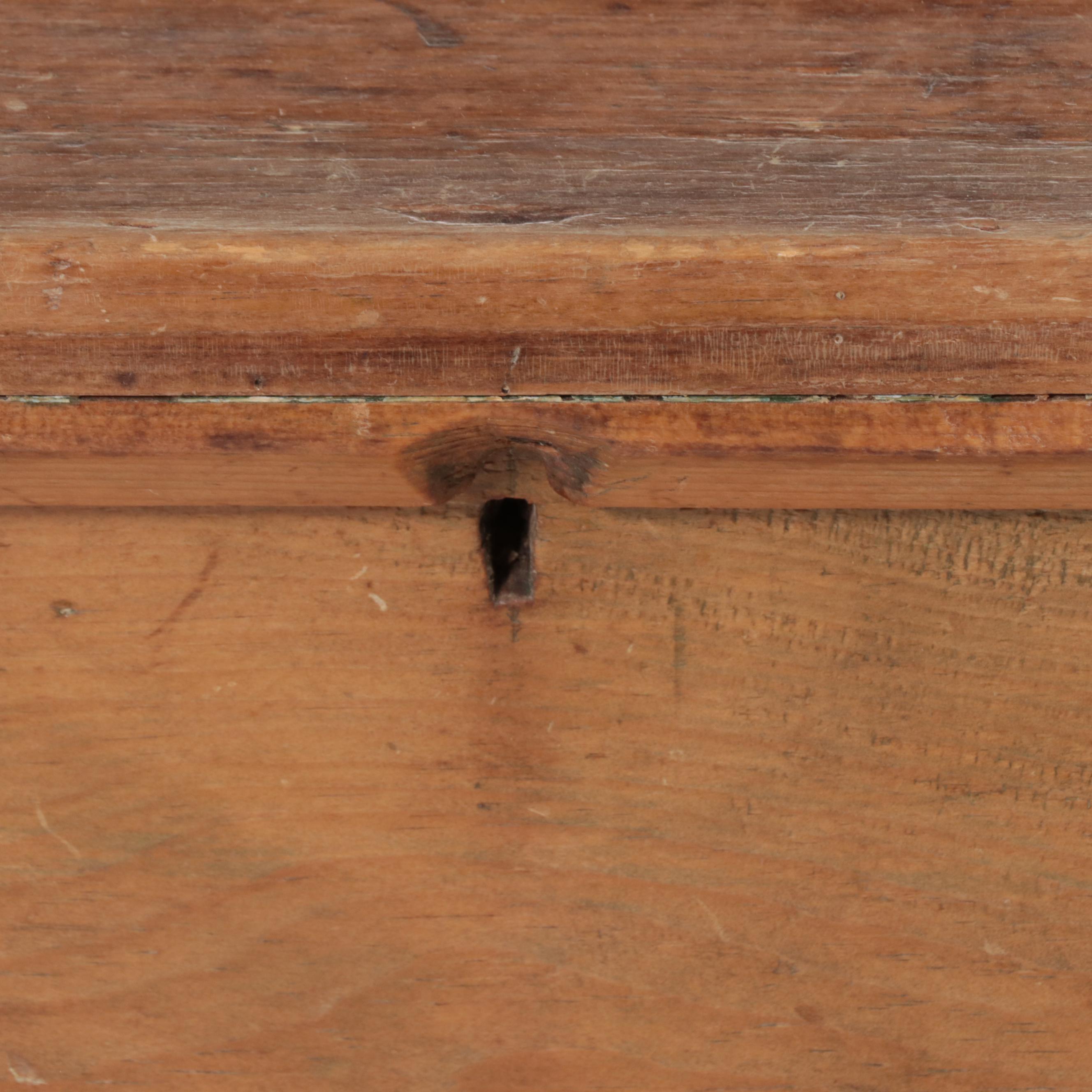 American Primitive Pine Blanket Chest, Mid to Late 19th Century