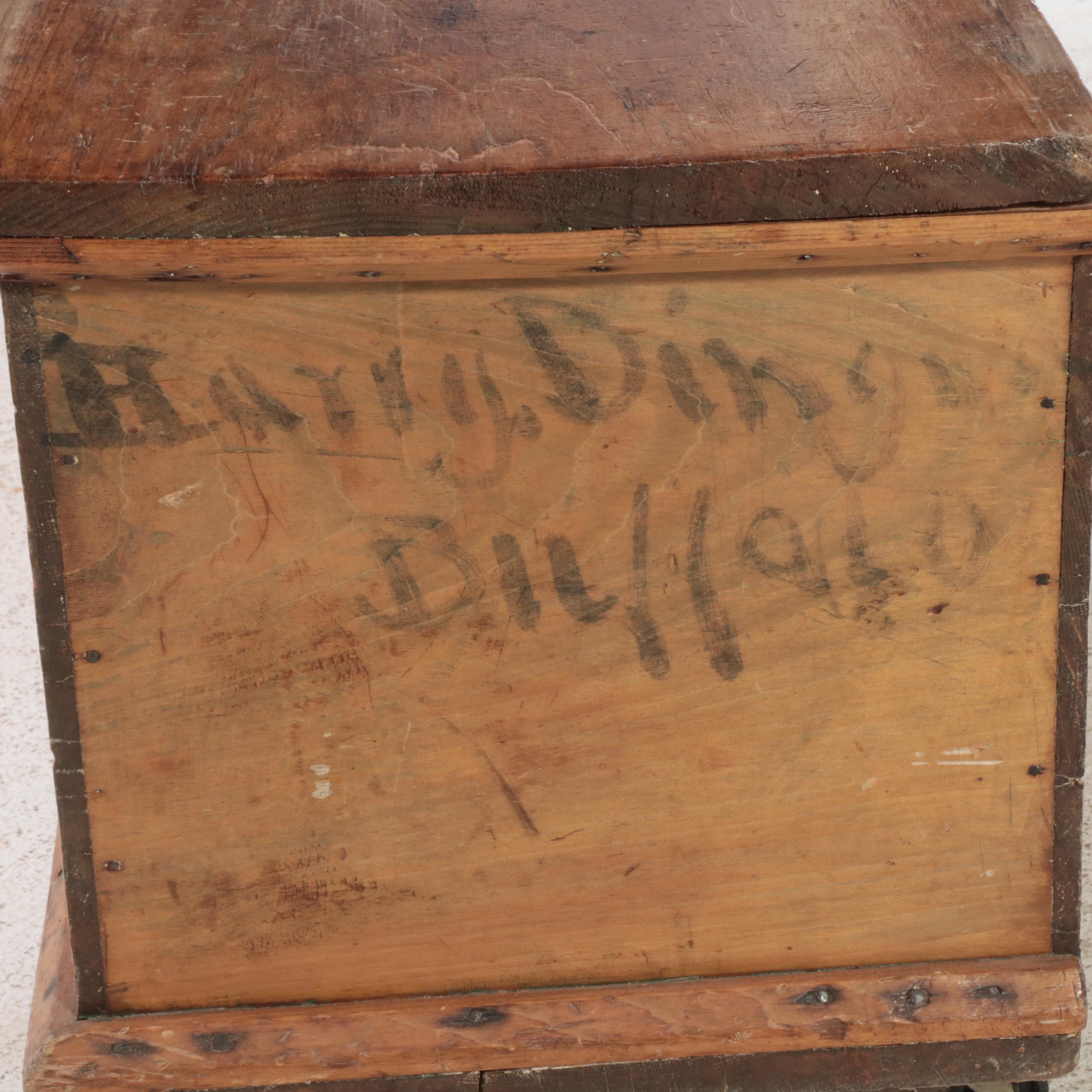 American Primitive Pine Blanket Chest, Mid to Late 19th Century