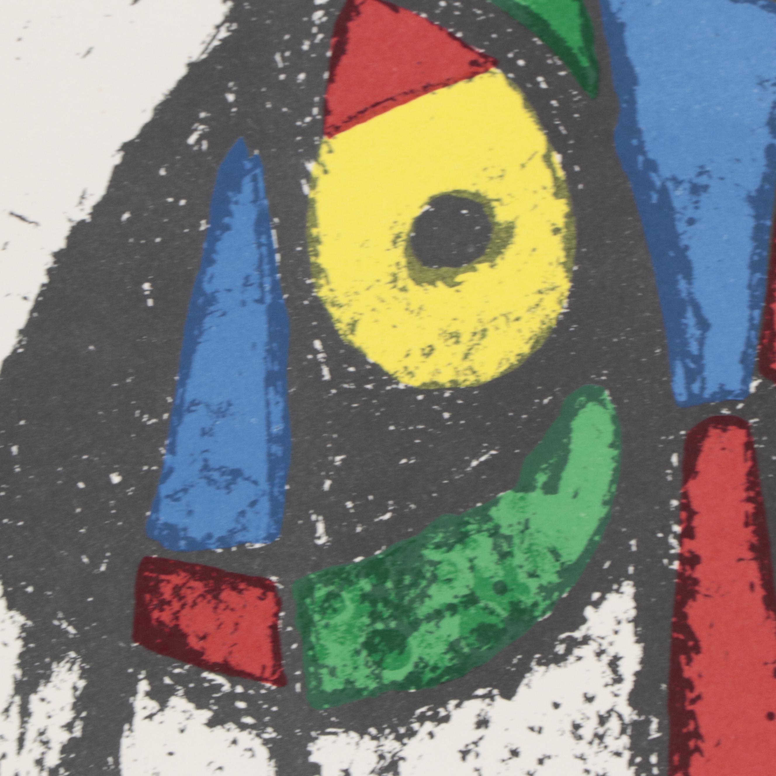 Joan Miró Abstract Color Lithograph, 1975