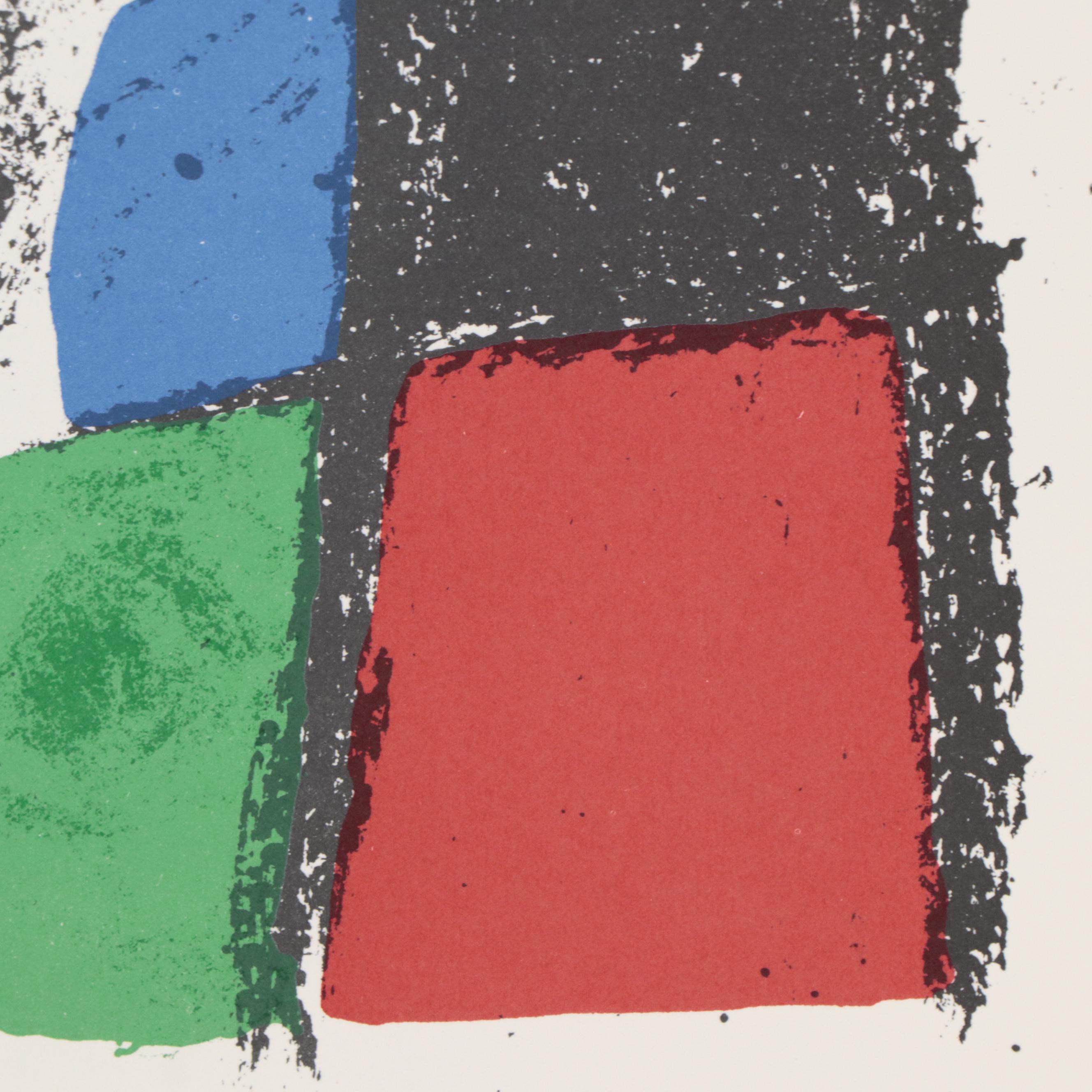 Joan Miró Abstract Color Lithograph, 1975