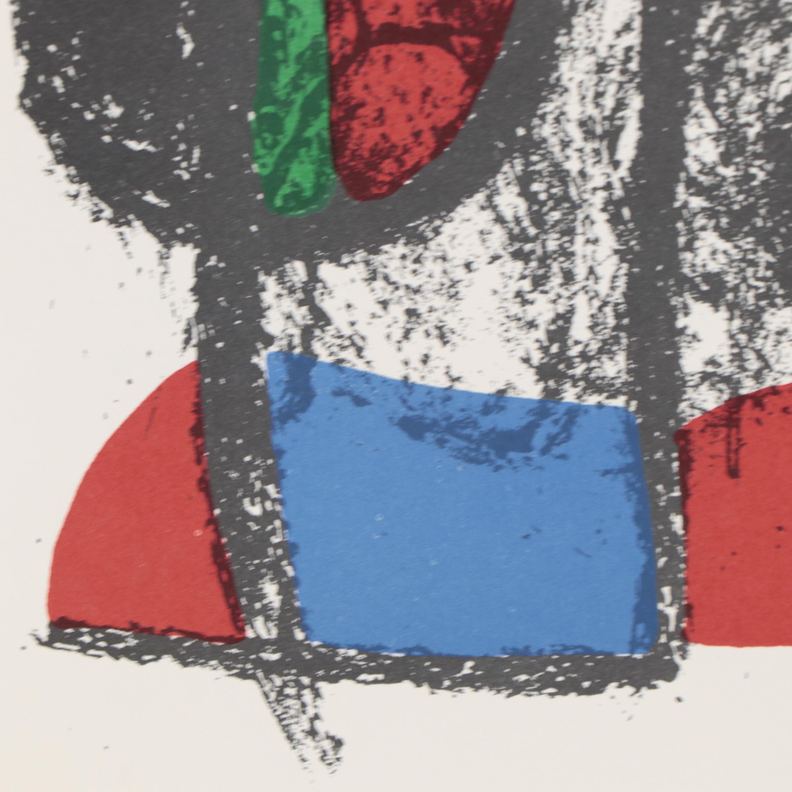 Joan Miró Abstract Color Lithograph, 1975