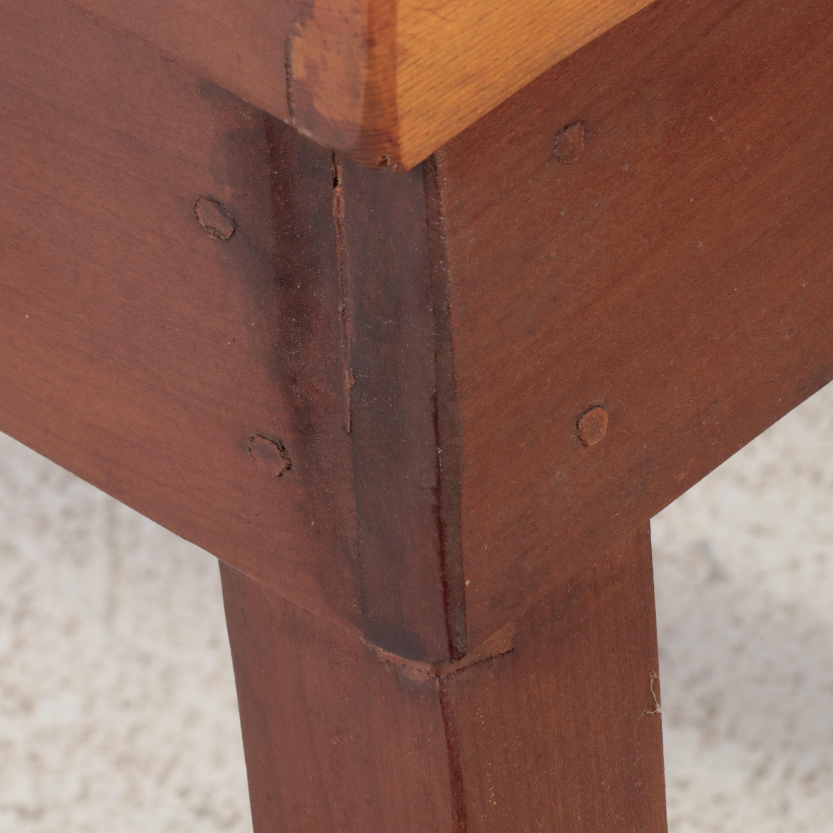 American Primitive Poplar and Pine Dough Box/Side Table, Mid-19th Century