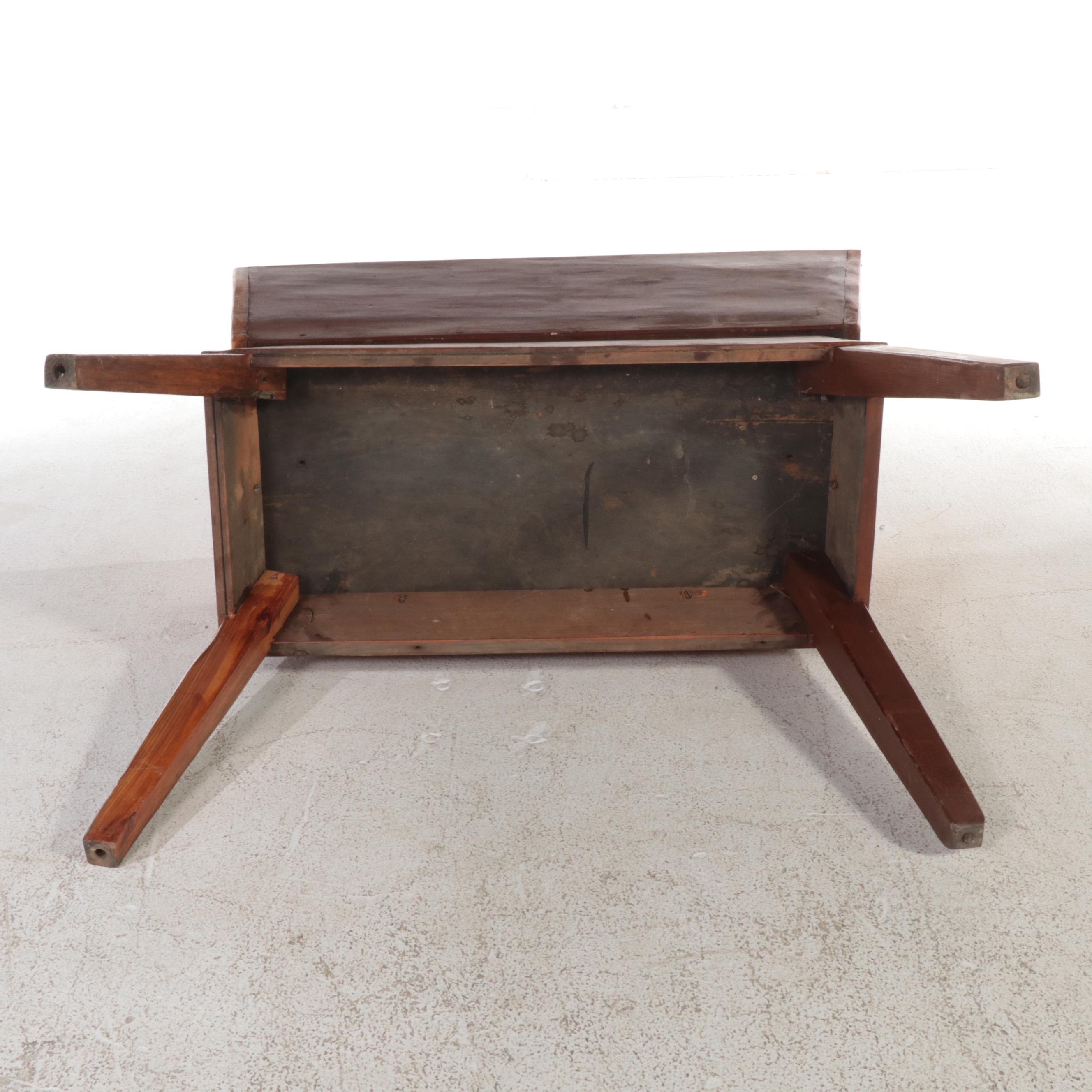 American Primitive Poplar and Pine Dough Box/Side Table, Mid-19th Century