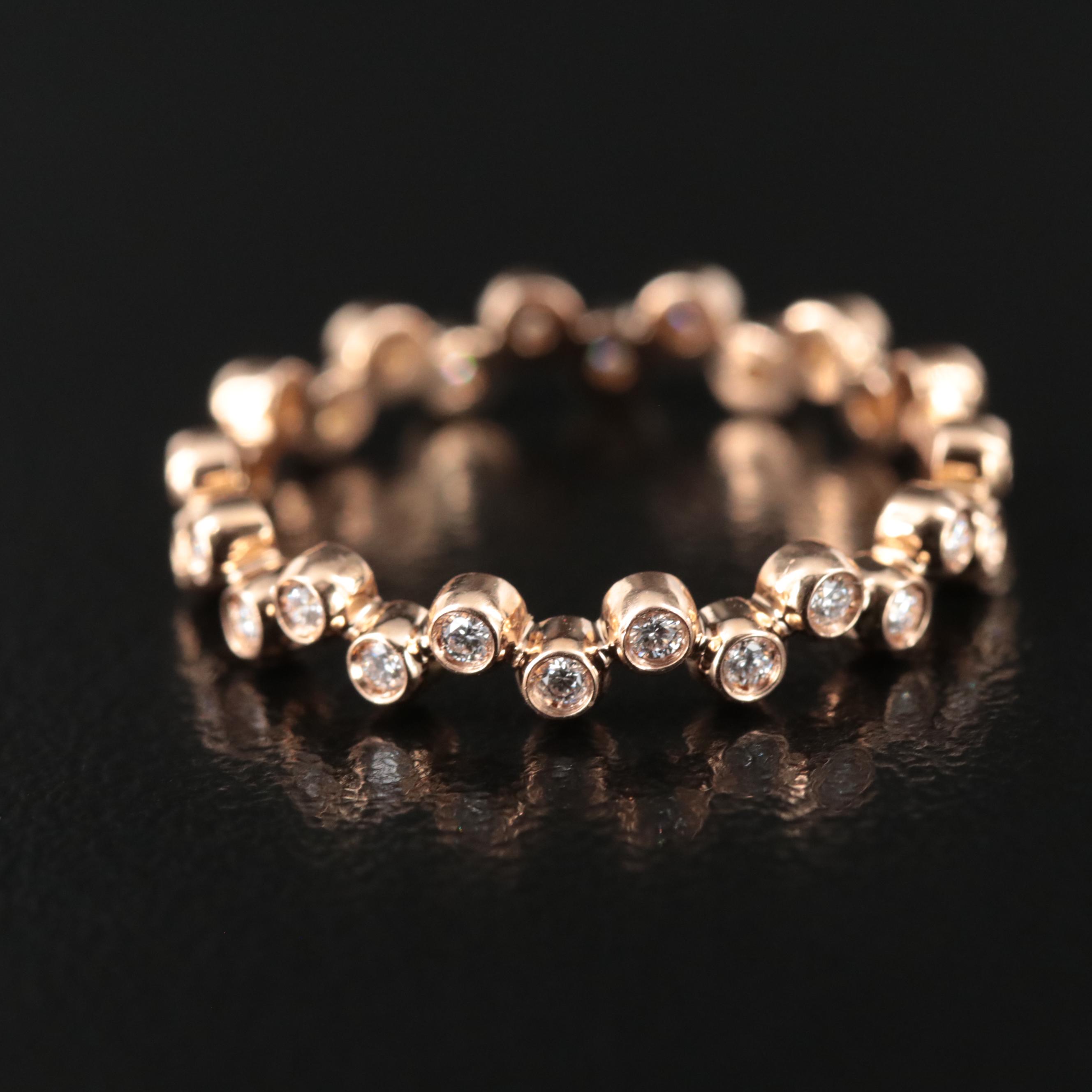 Maison Birks "Iconic" 18K Rose Gold Diamond Stackable Eternity Ring