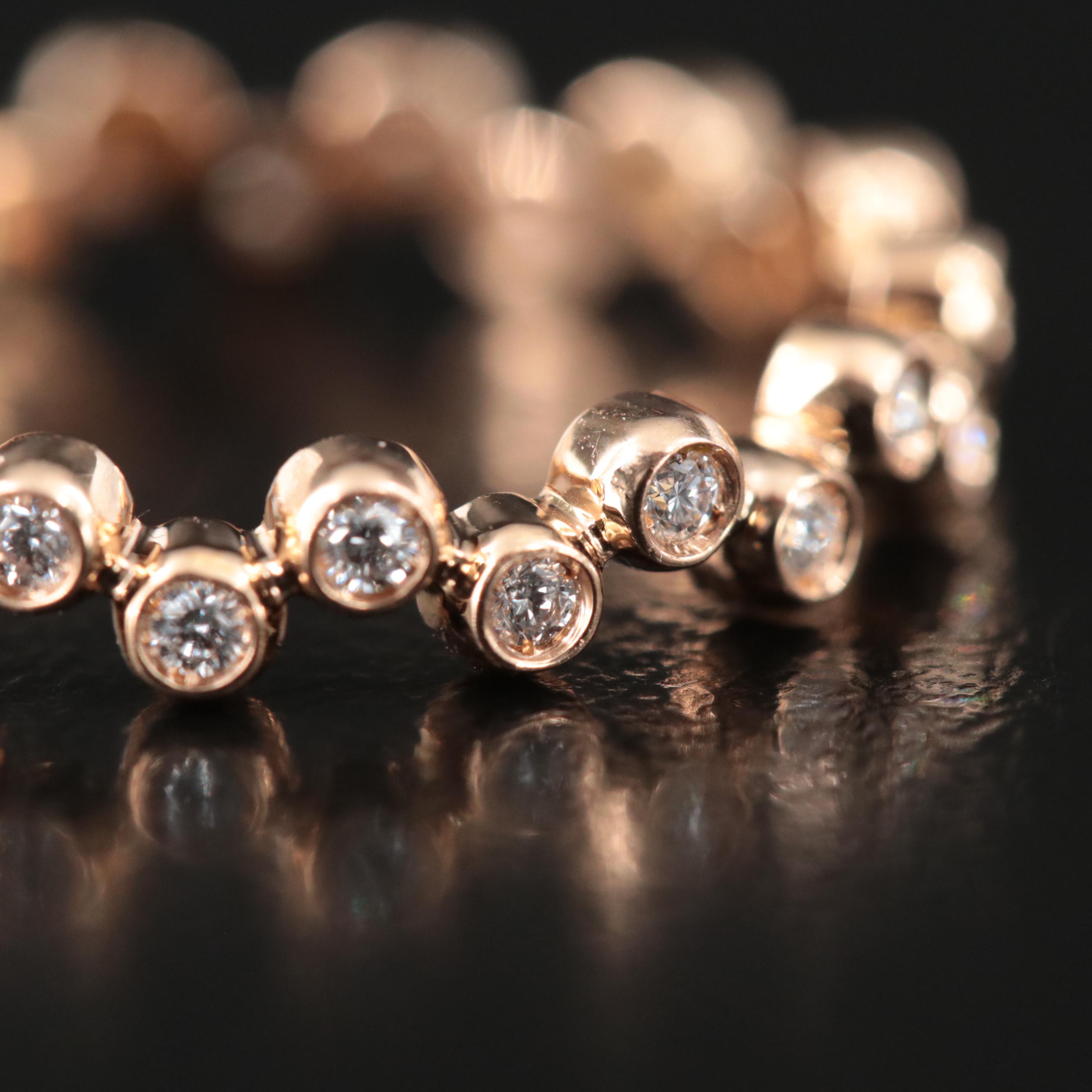 Maison Birks "Iconic" 18K Rose Gold Diamond Stackable Eternity Ring