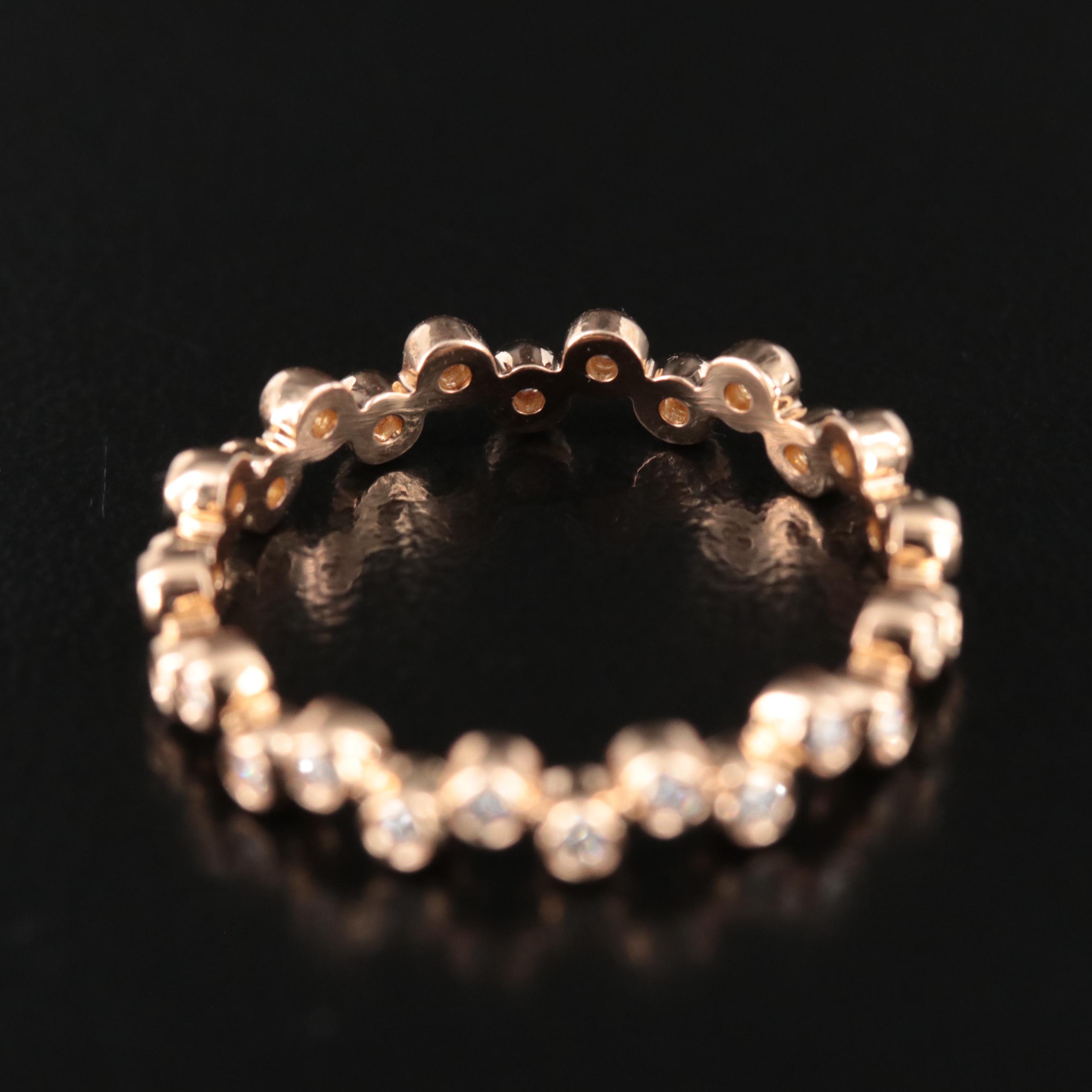 Maison Birks "Iconic" 18K Rose Gold Diamond Stackable Eternity Ring